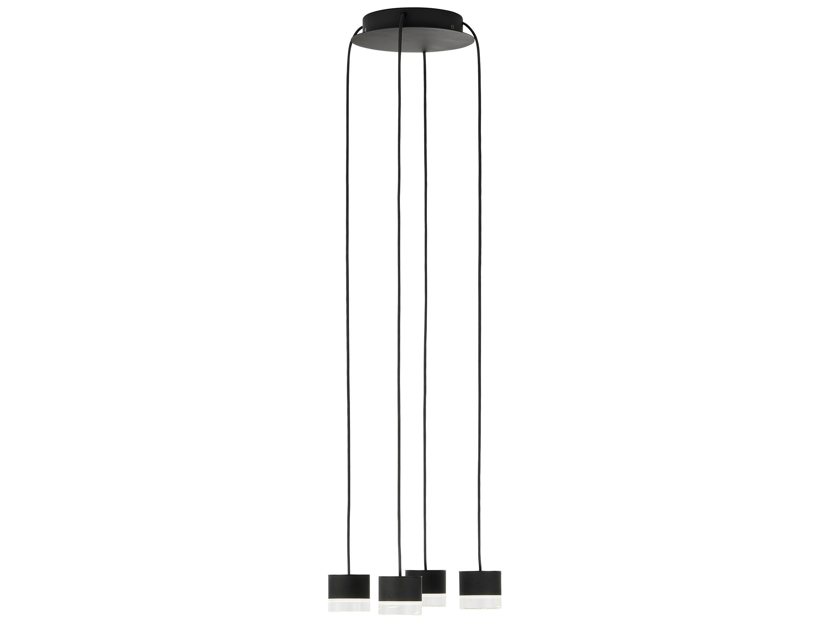 Visual Comfort Modern Gable 4-Light Nightshade Black Mini Pendant