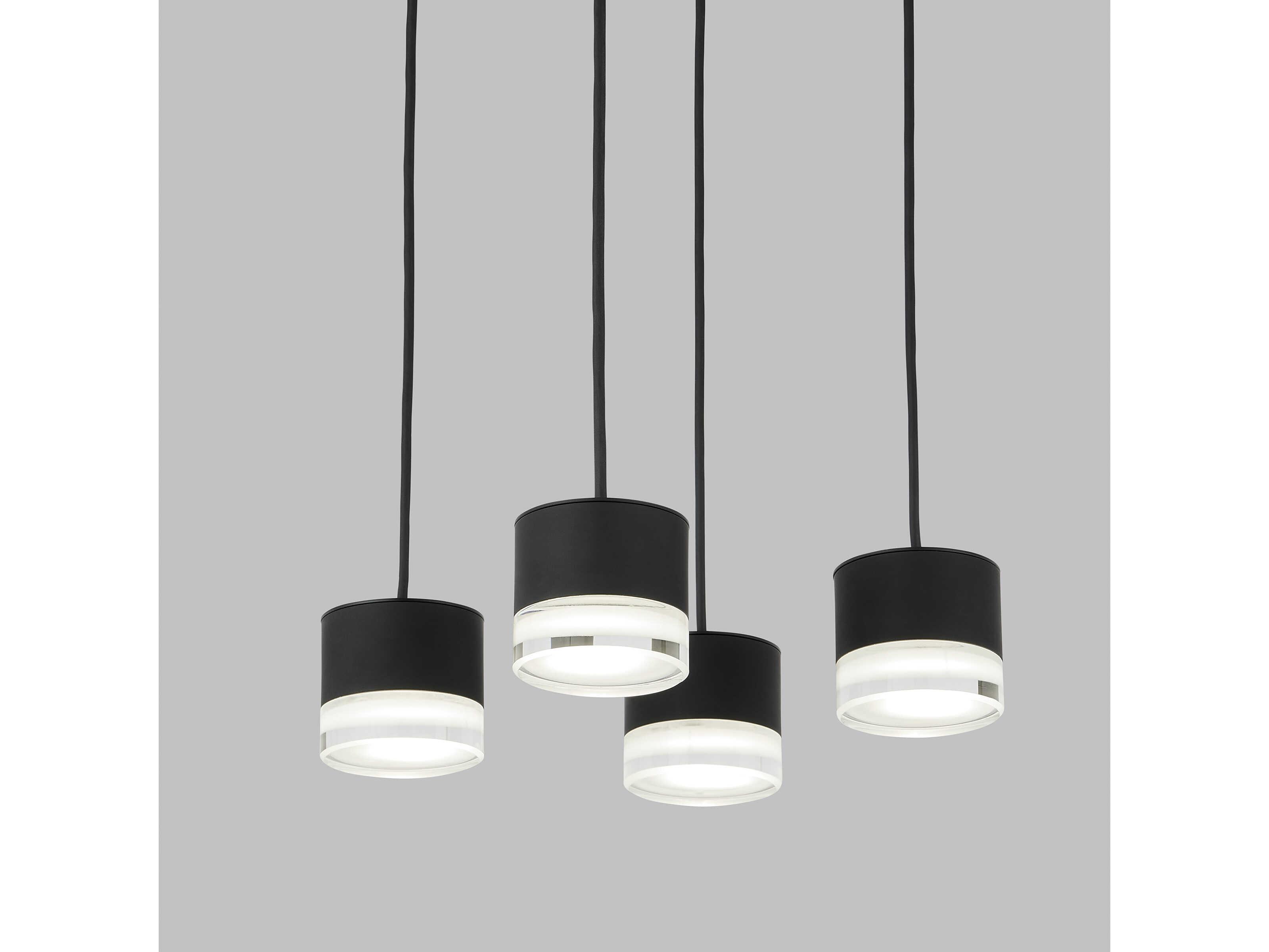 Visual Comfort Modern Gable 4-Light Nightshade Black Mini Pendant