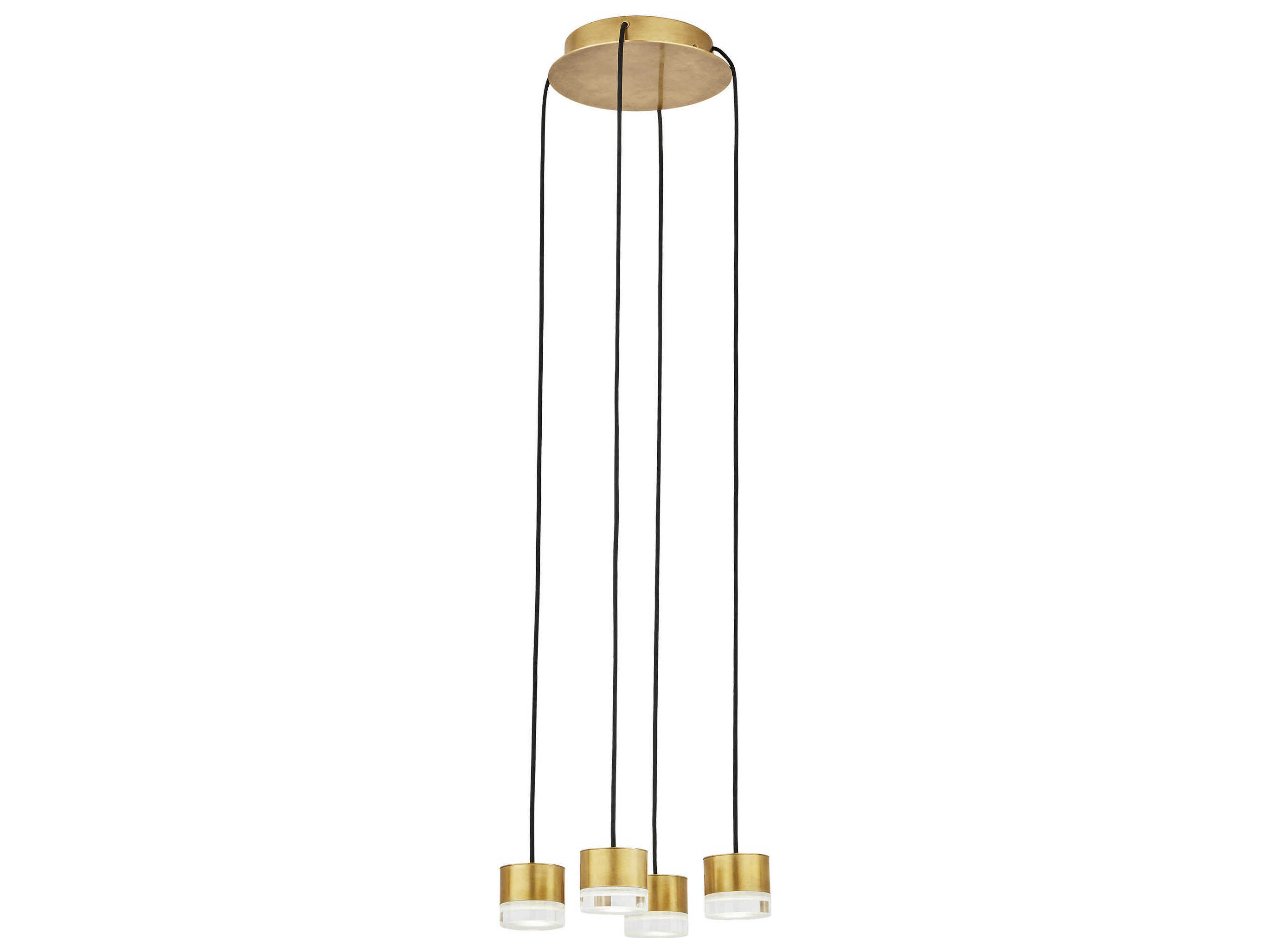 Visual Comfort Modern Gable 4-Light Natural Brass Mini Pendant