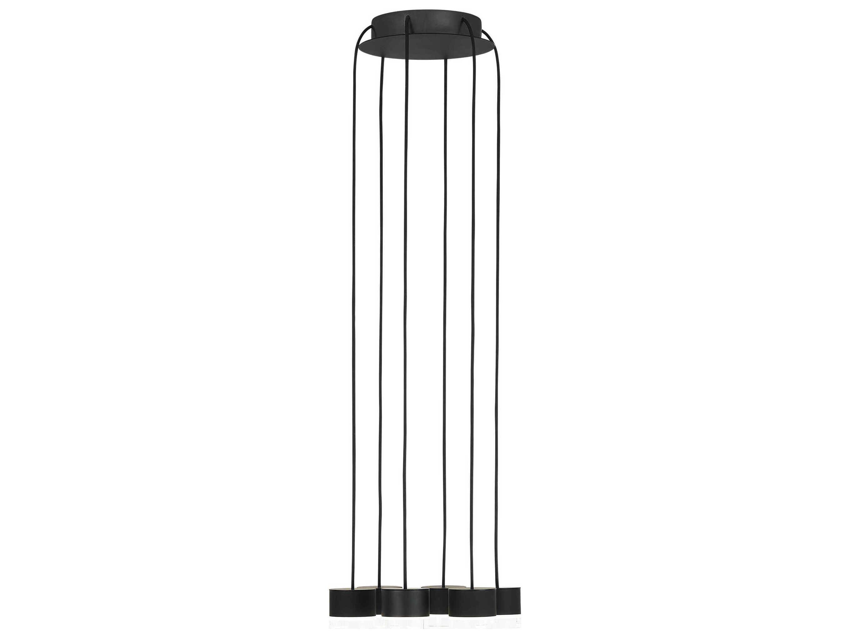 Visual Comfort Modern Gable 6-Light Nightshade Black Mini Pendant