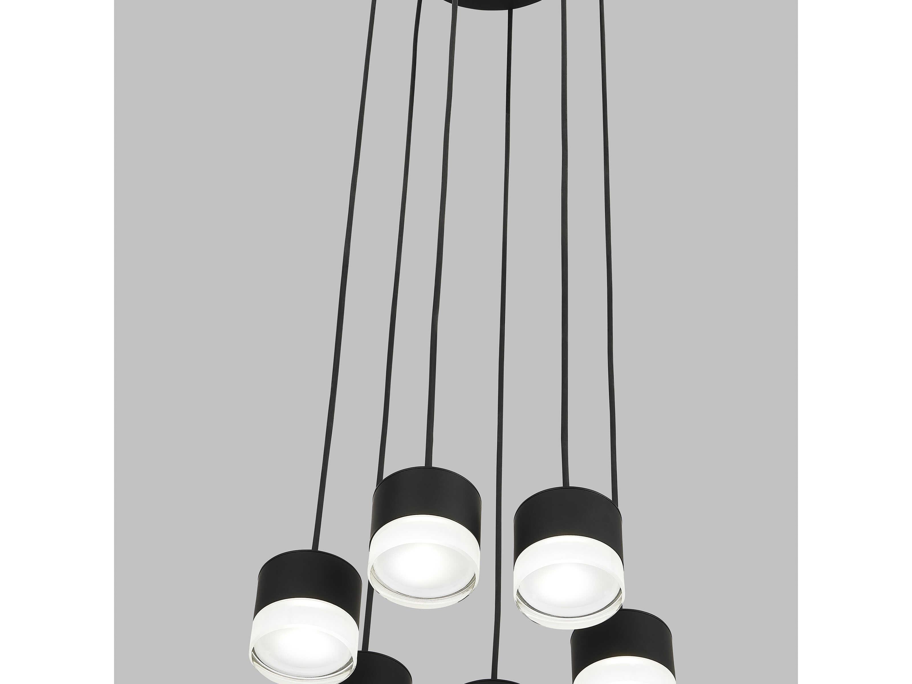 Visual Comfort Modern Gable 6-Light Nightshade Black Mini Pendant