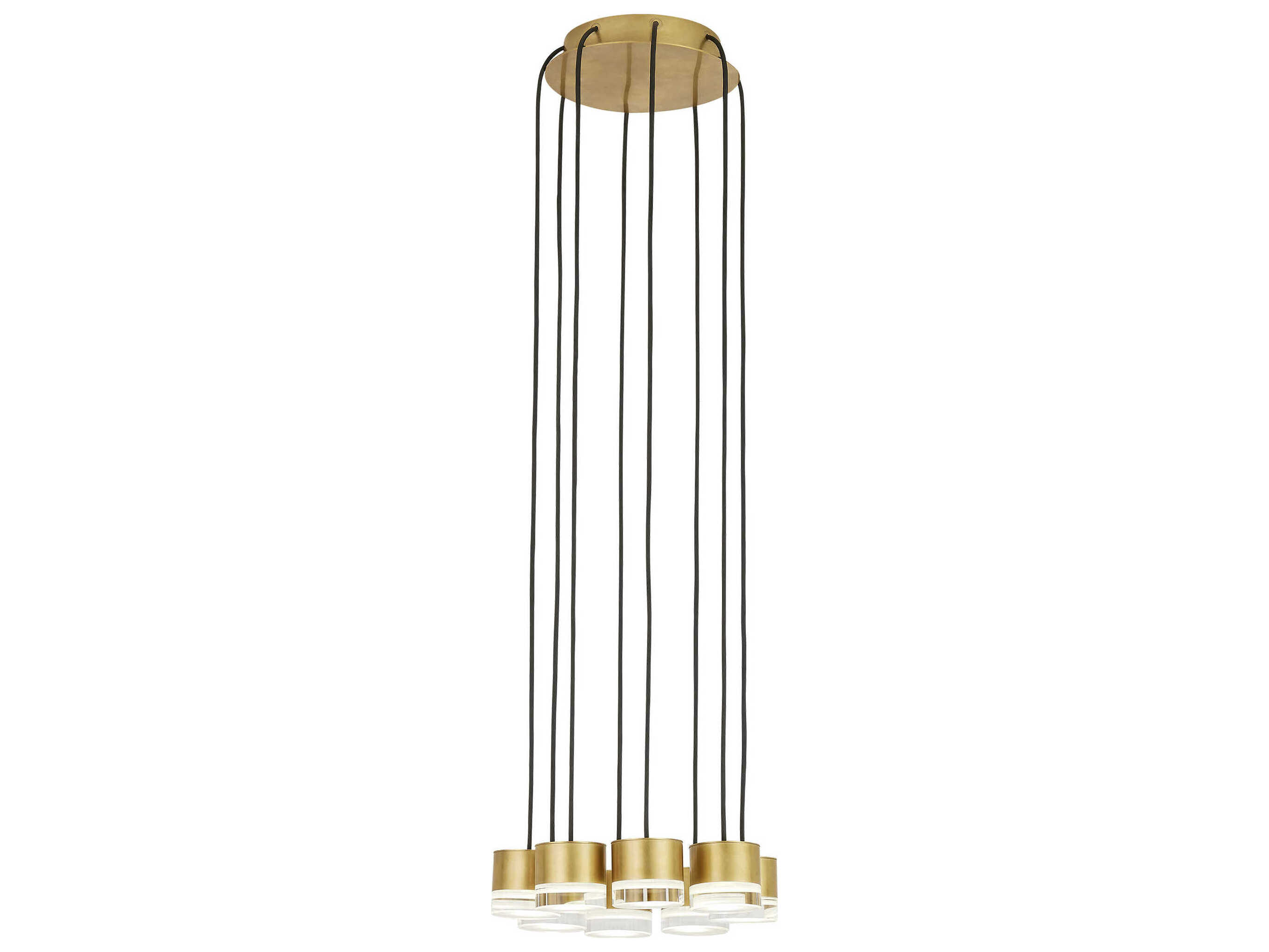Visual Comfort Modern Gable 8-Light Natural Brass Mini Pendant