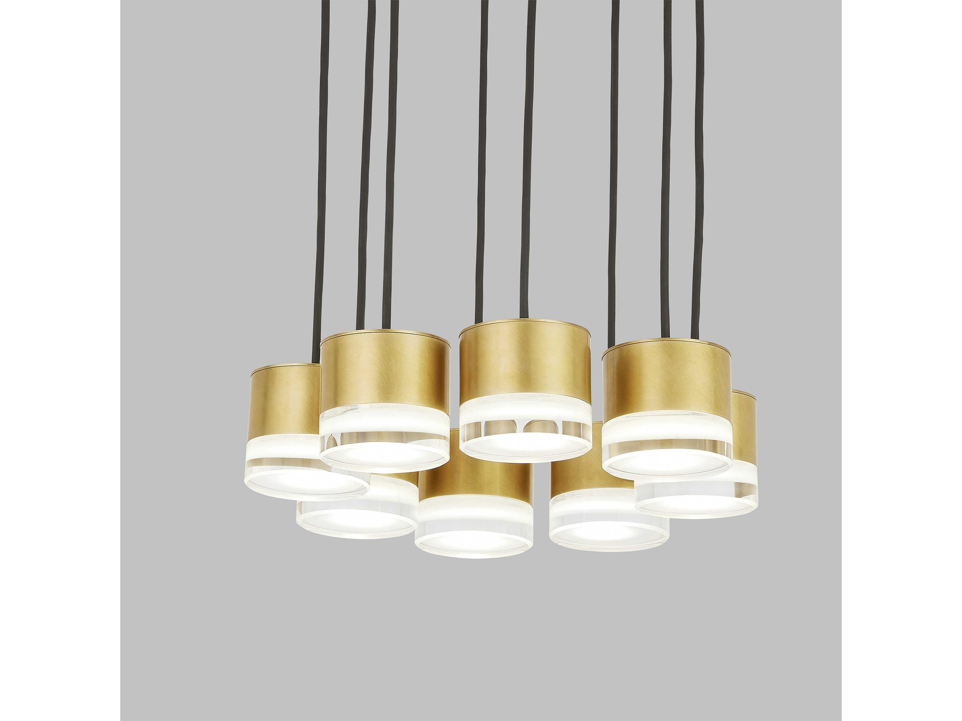 Visual Comfort Modern Gable 8-Light Natural Brass Mini Pendant