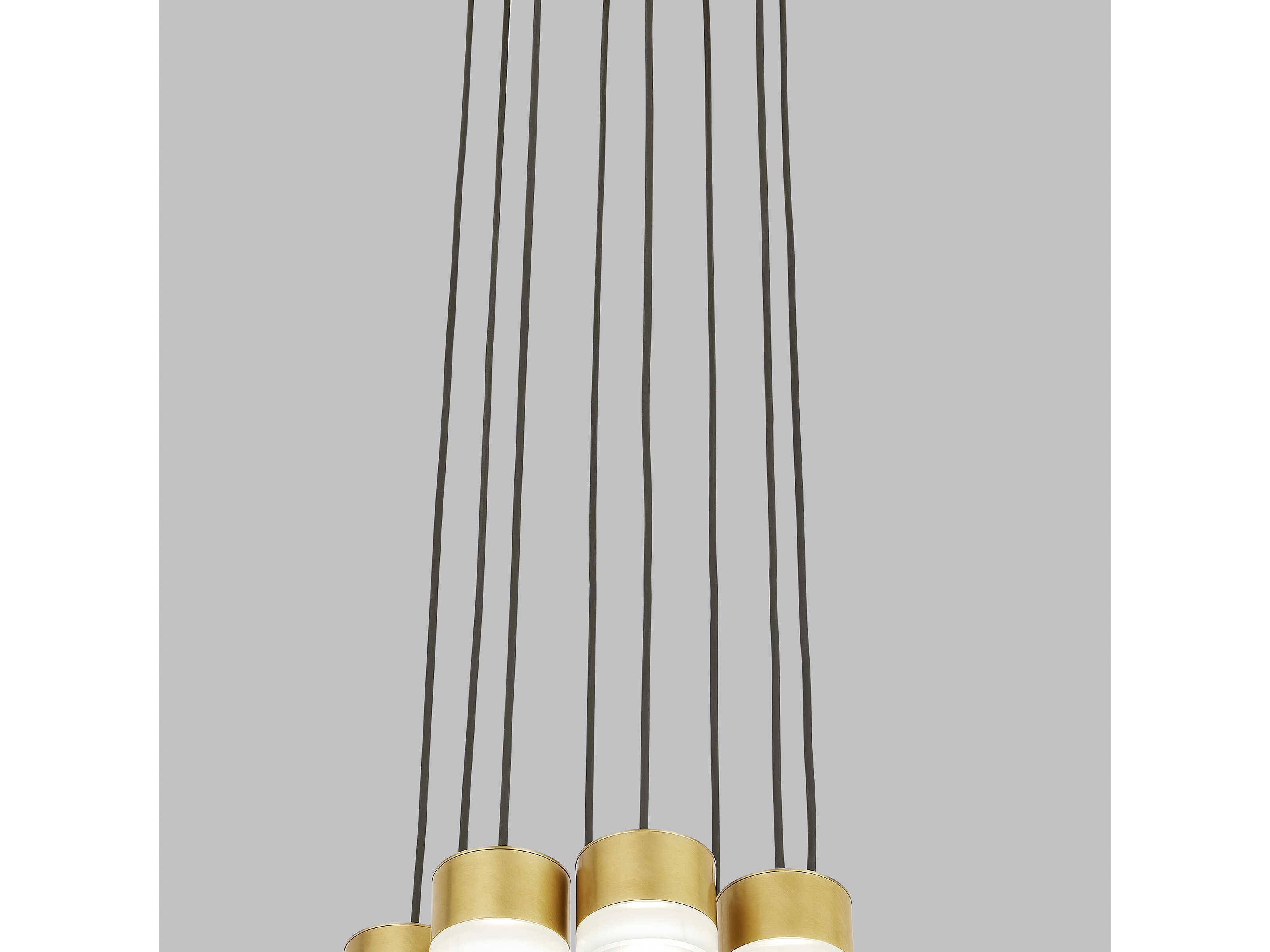 Visual Comfort Modern Gable 8-Light Natural Brass Mini Pendant