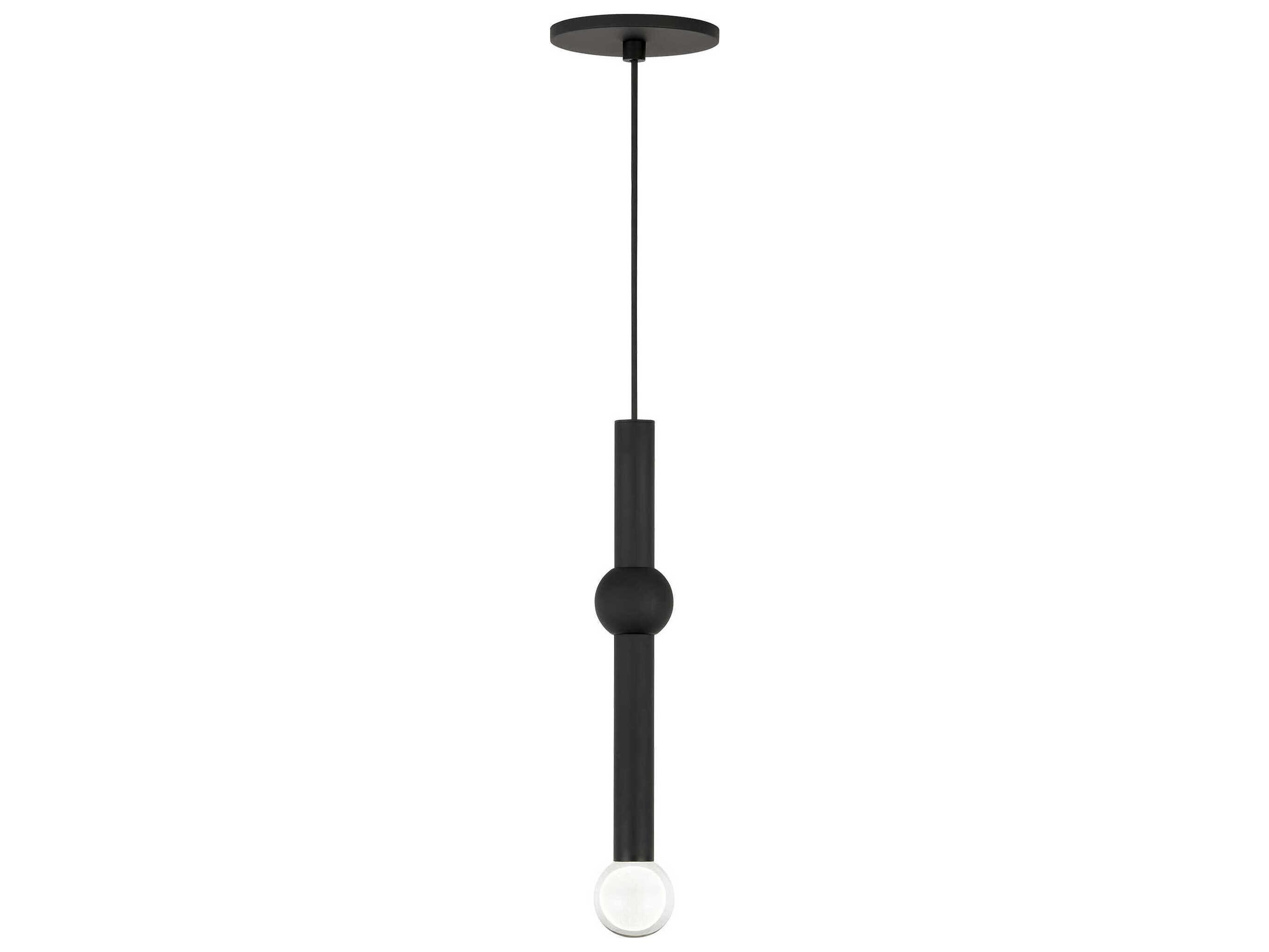 Visual Comfort Modern Guyed 1-Light Nightshade Black Linear Mini Pendant
