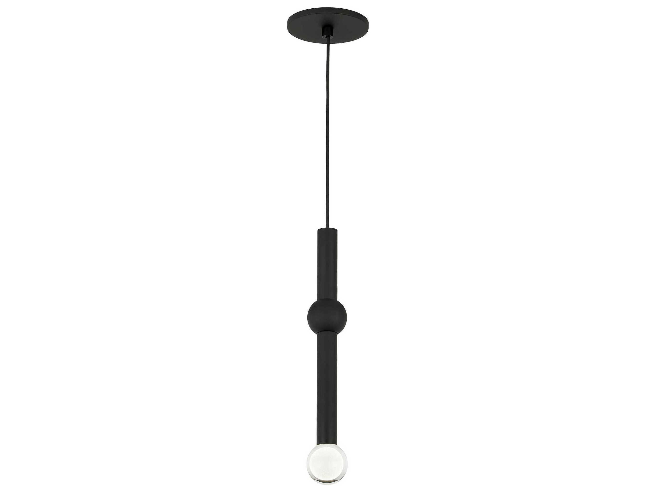 Visual Comfort Modern Guyed 1-Light Nightshade Black Linear Mini Pendant
