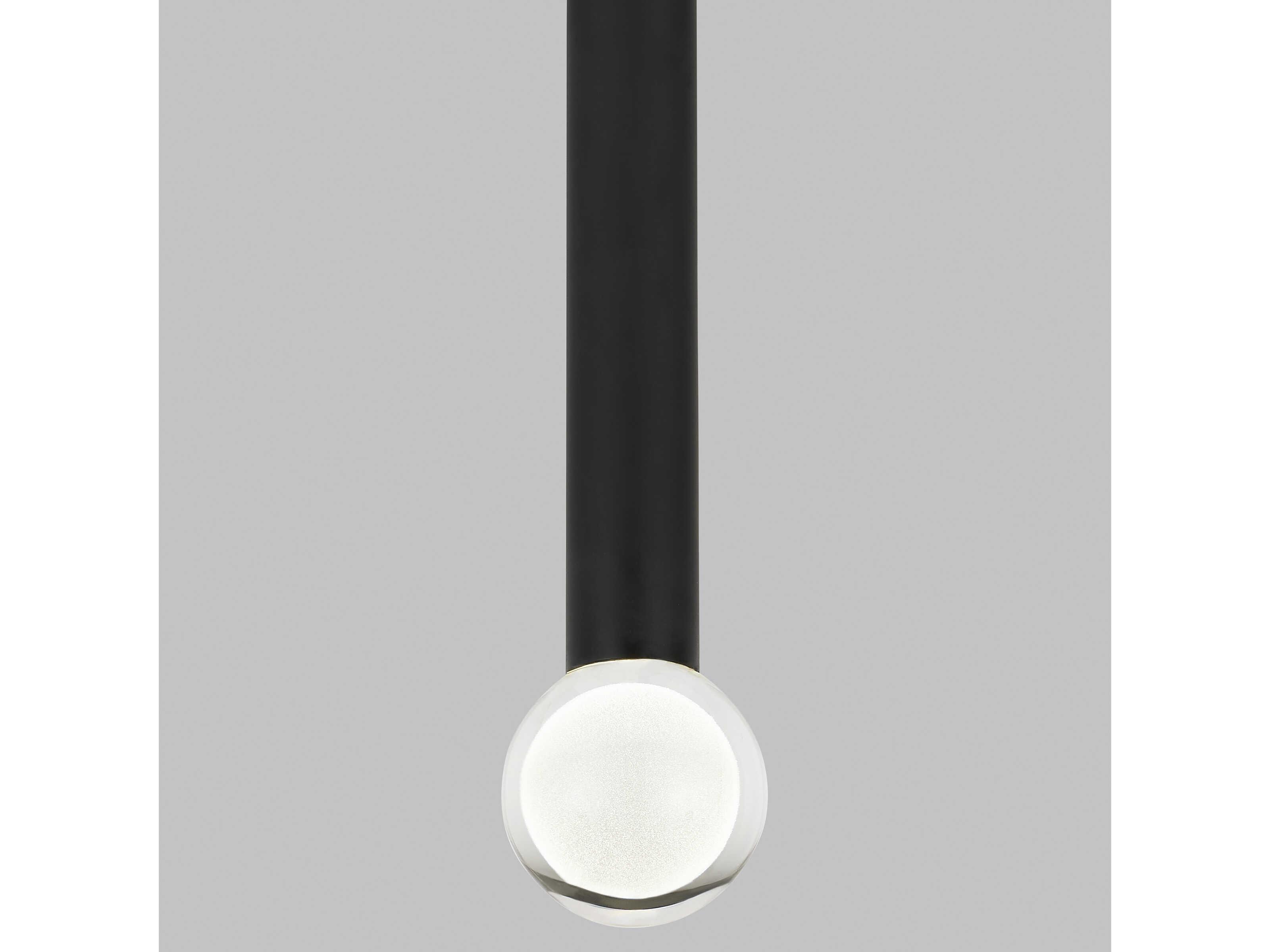 Visual Comfort Modern Guyed 1-Light Nightshade Black Linear Mini Pendant