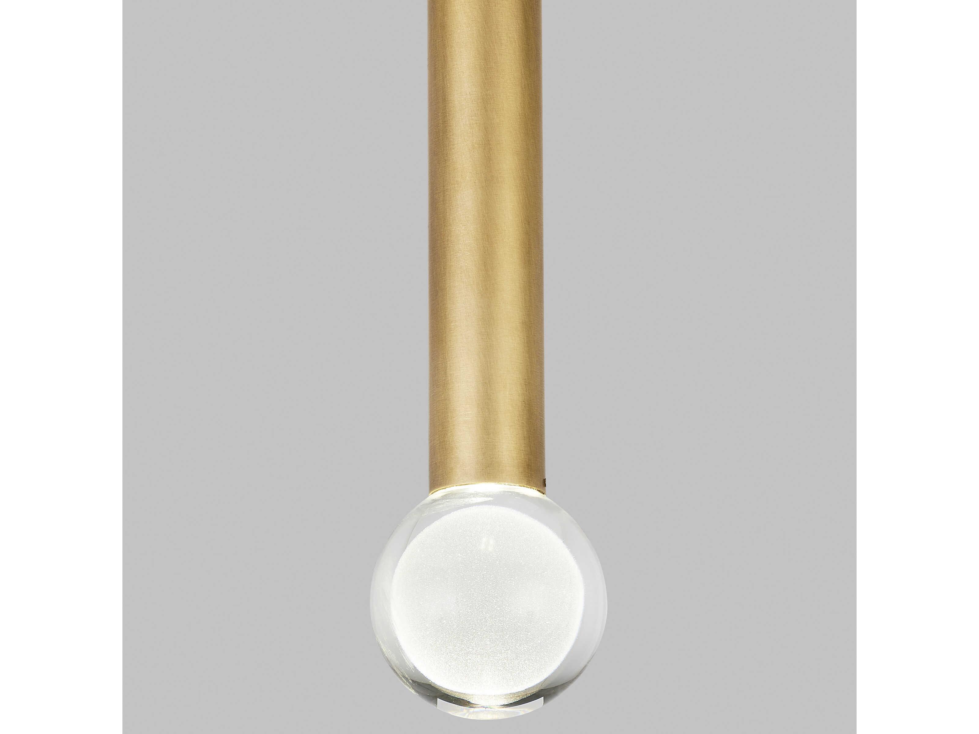 Visual Comfort Modern Guyed 1-Light Natural Brass Linear Mini Pendant