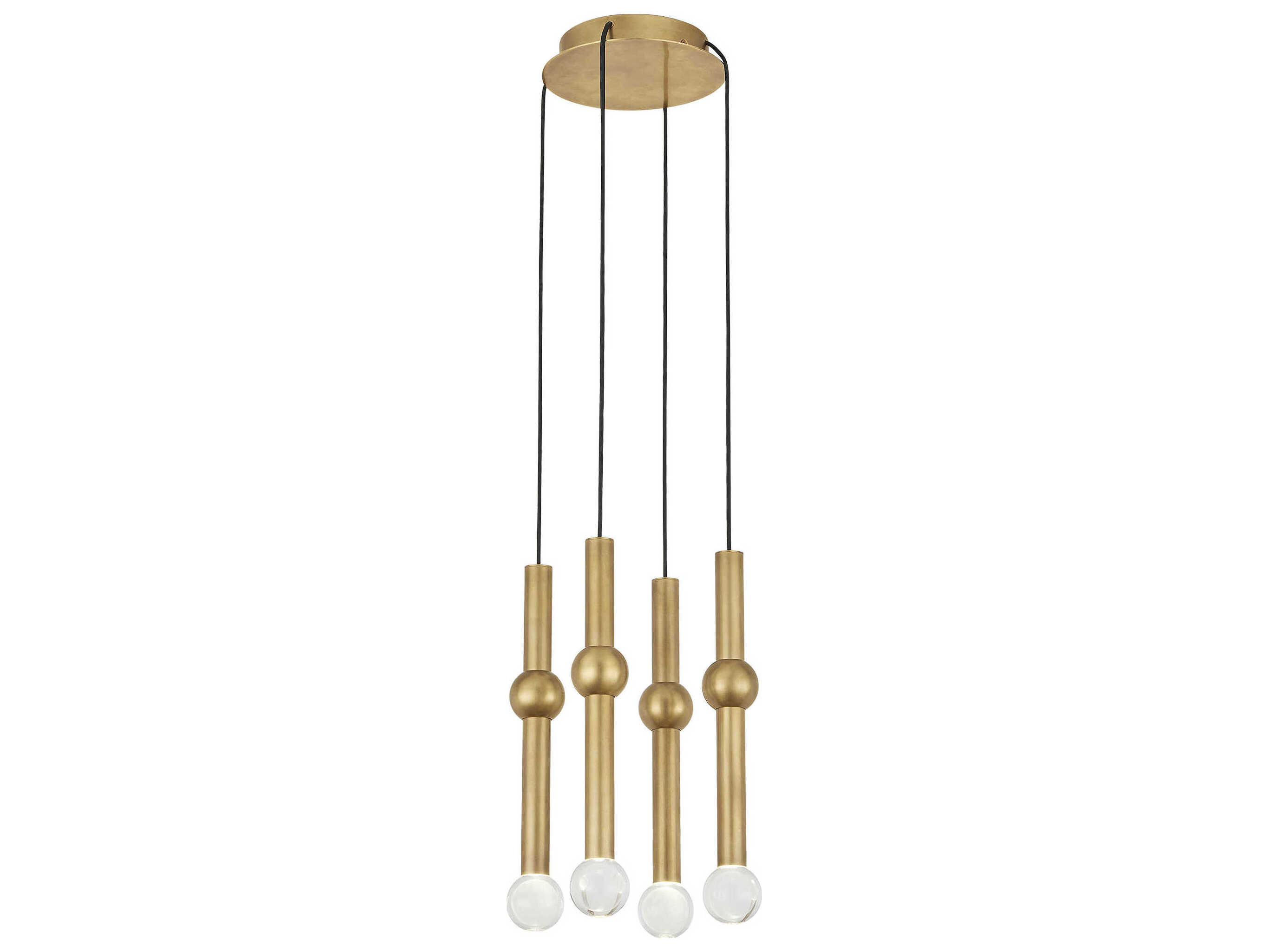 Visual Comfort Modern Guyed 4-Light Natural Brass Mini Pendant