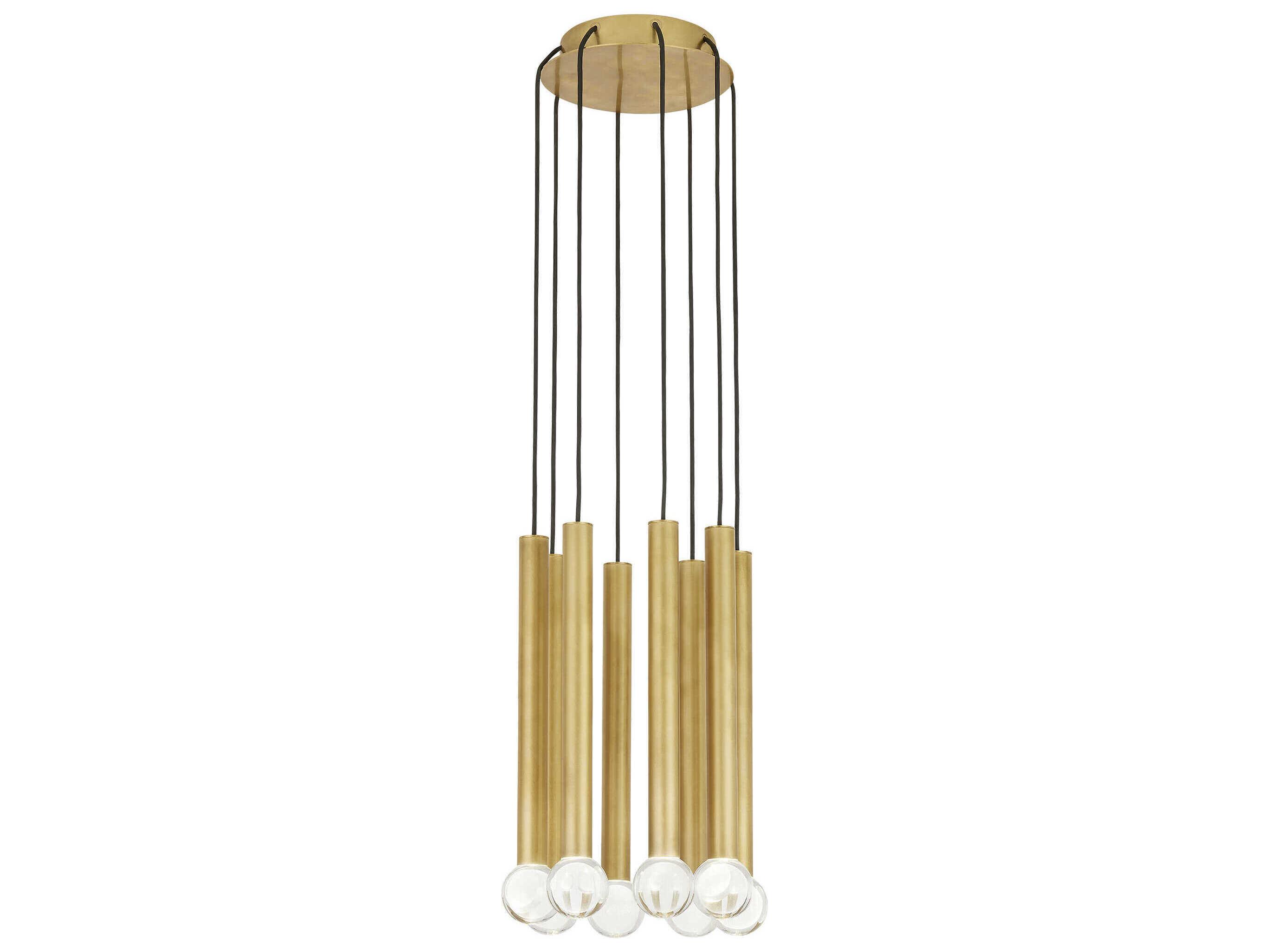 Visual Comfort Modern Guyed 8-Light Natural Brass Mini Pendant