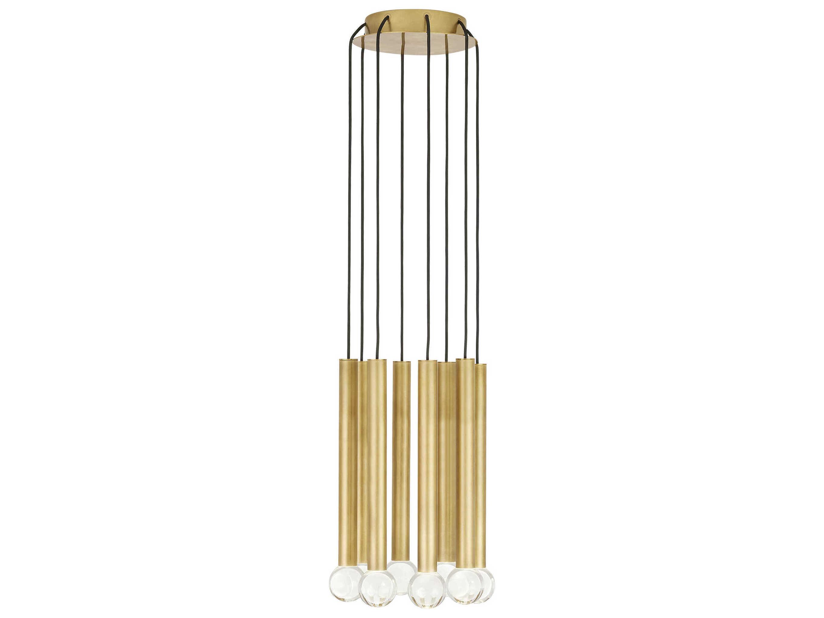 Visual Comfort Modern Guyed 8-Light Natural Brass Mini Pendant