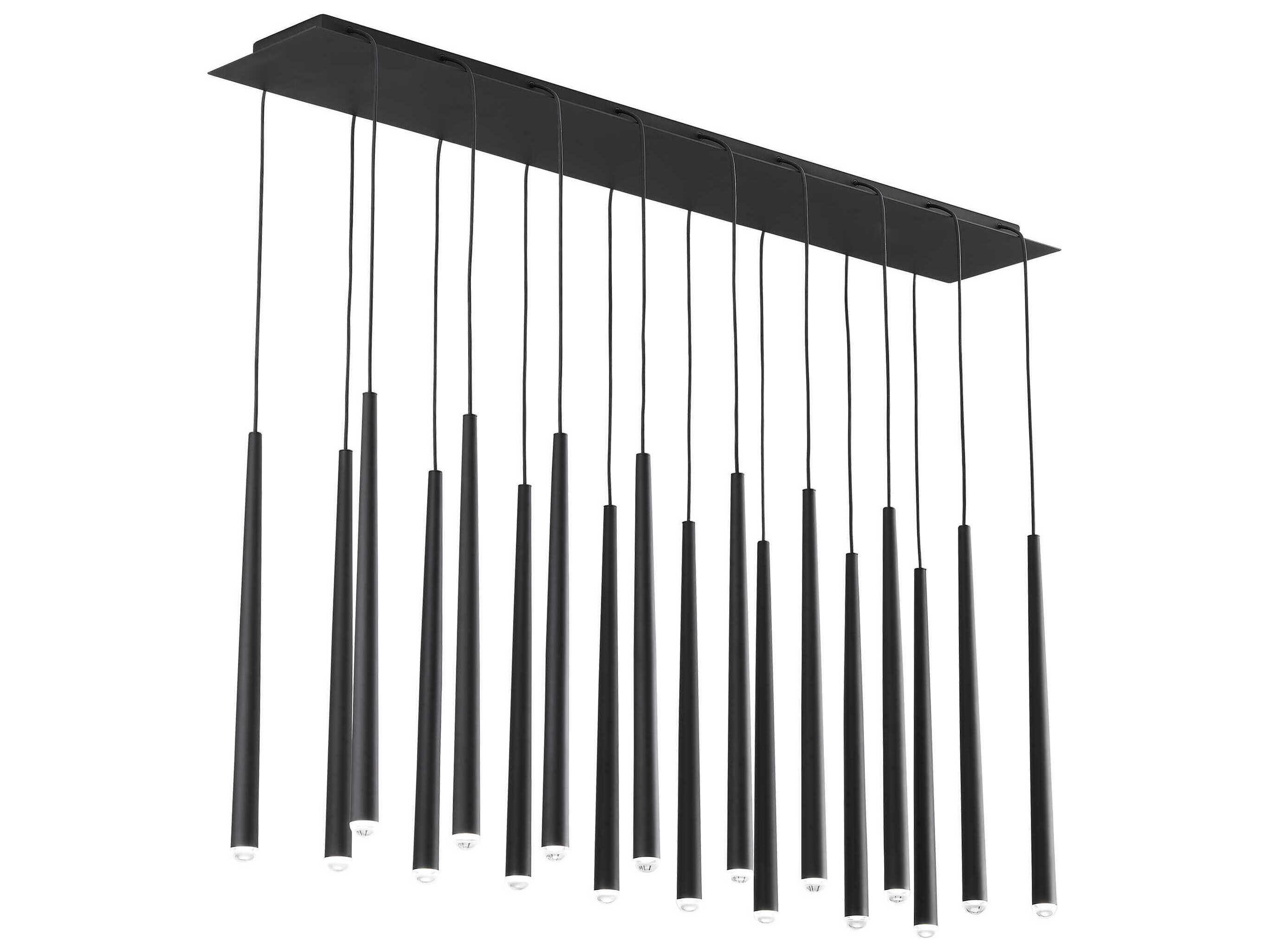 Visual Comfort Modern Pylon 18-Light Nightshade Black Linear Island Pendant