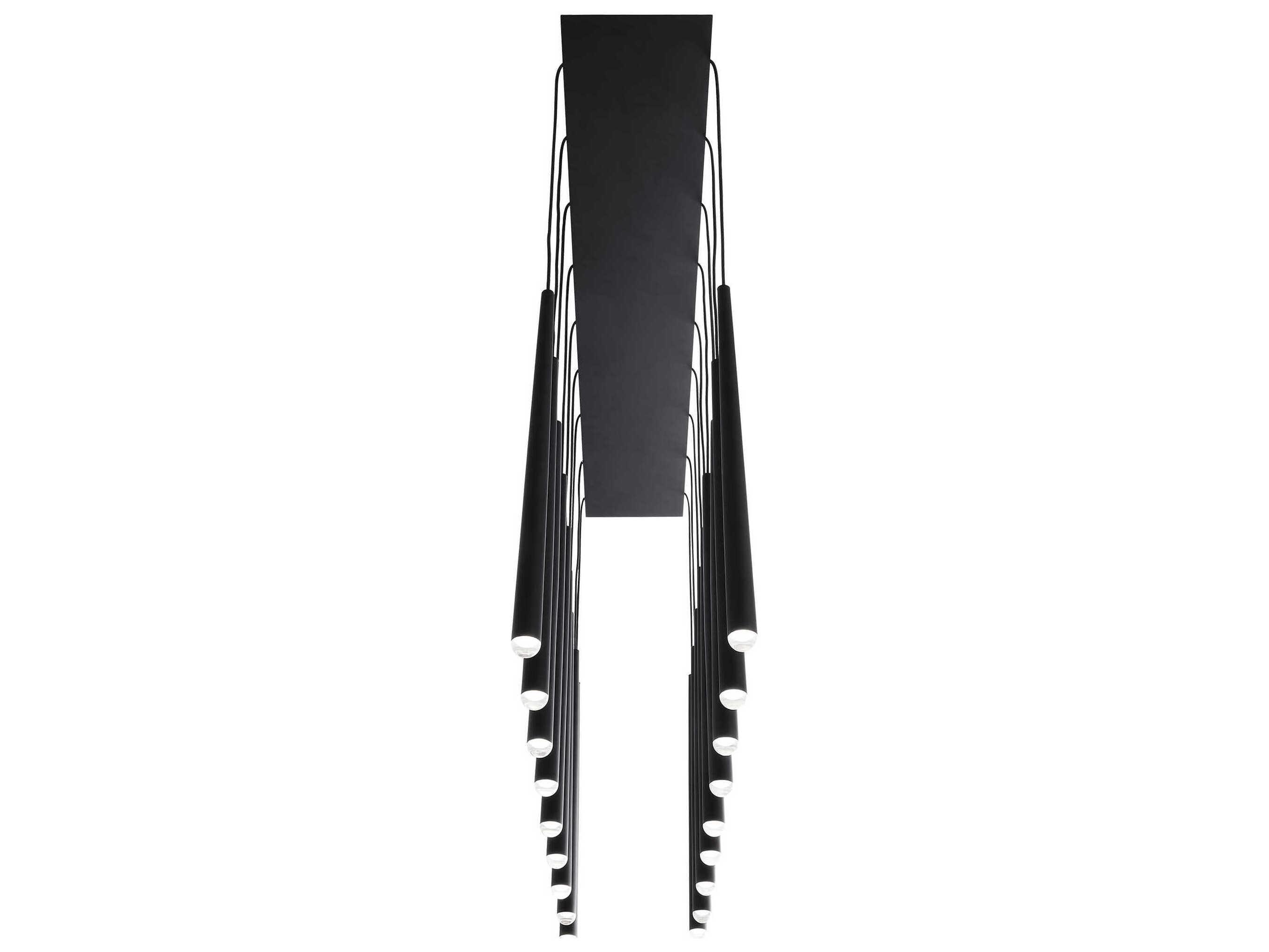 Visual Comfort Modern Pylon 18-Light Nightshade Black Linear Island Pendant