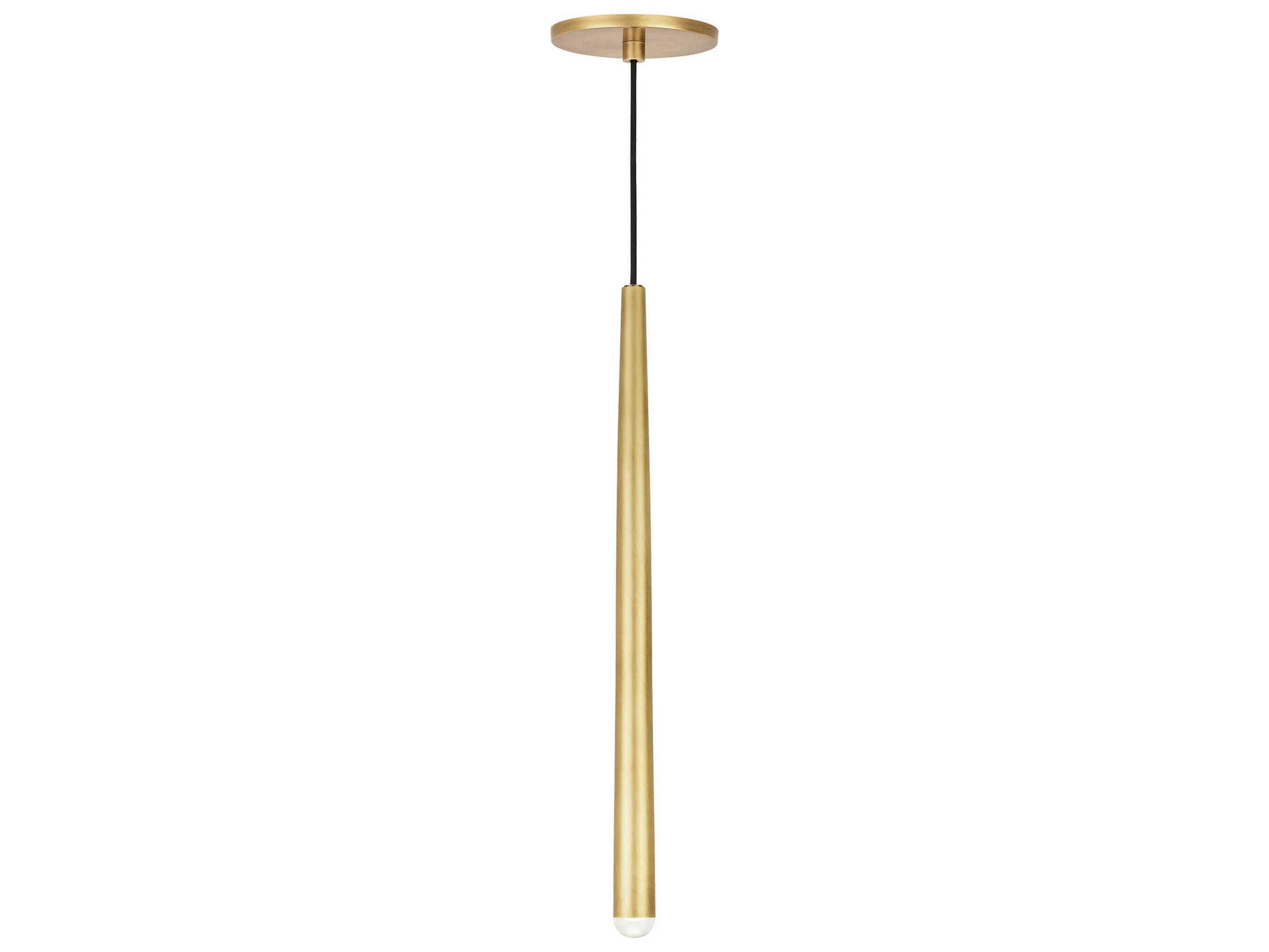 Visual Comfort Modern Pylon 1-Light Natural Brass Linear Mini Pendant