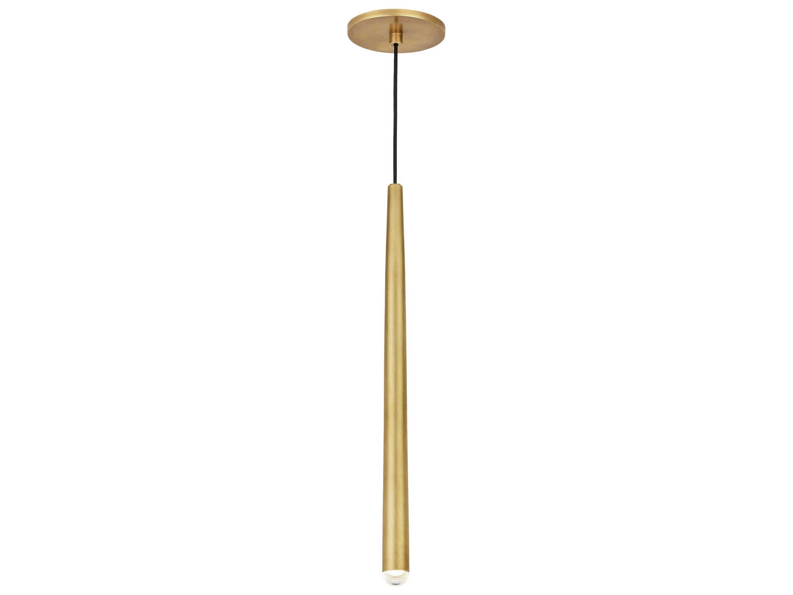 Visual Comfort Modern Pylon 1-Light Natural Brass Linear Mini Pendant