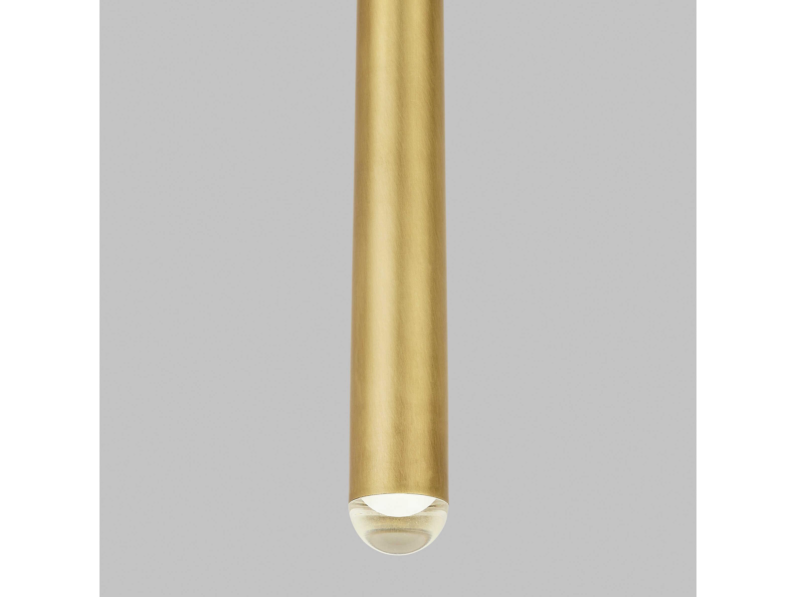 Visual Comfort Modern Pylon 1-Light Natural Brass Linear Mini Pendant
