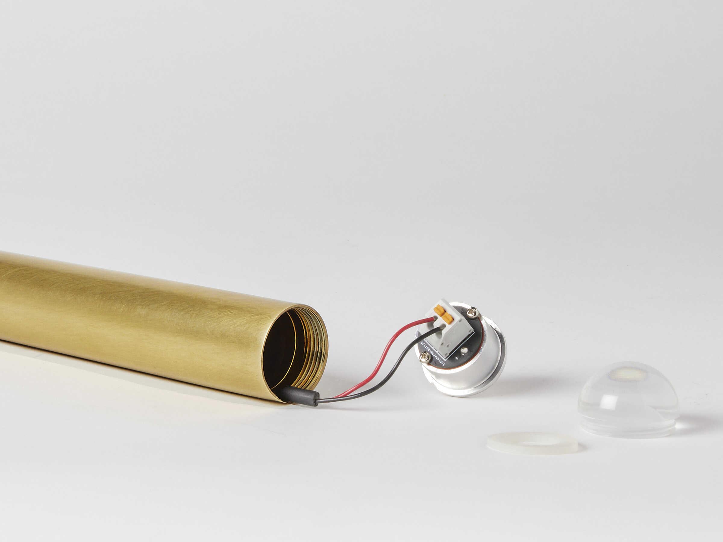 Visual Comfort Modern Pylon 1-Light Natural Brass Linear Mini Pendant