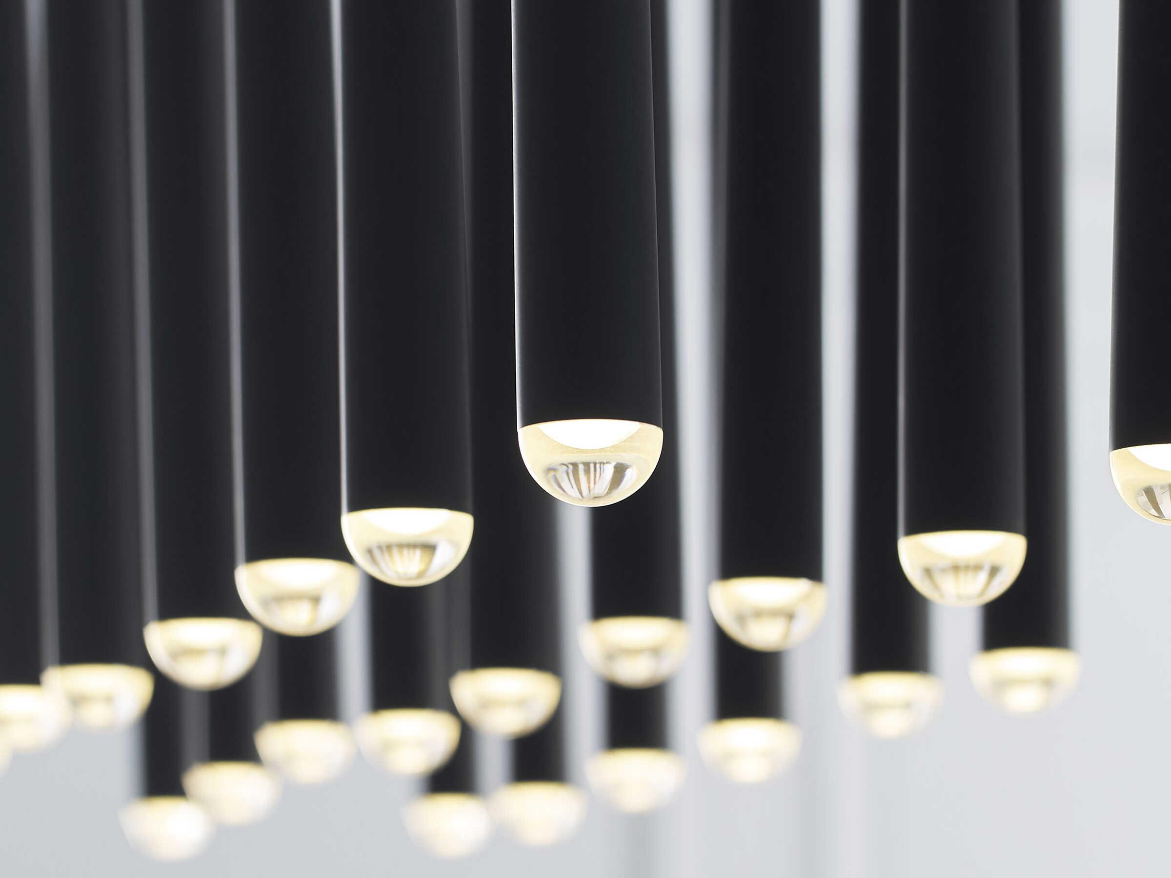 Visual Comfort Modern Pylon 27-Light Nightshade Black Linear Island Pendant