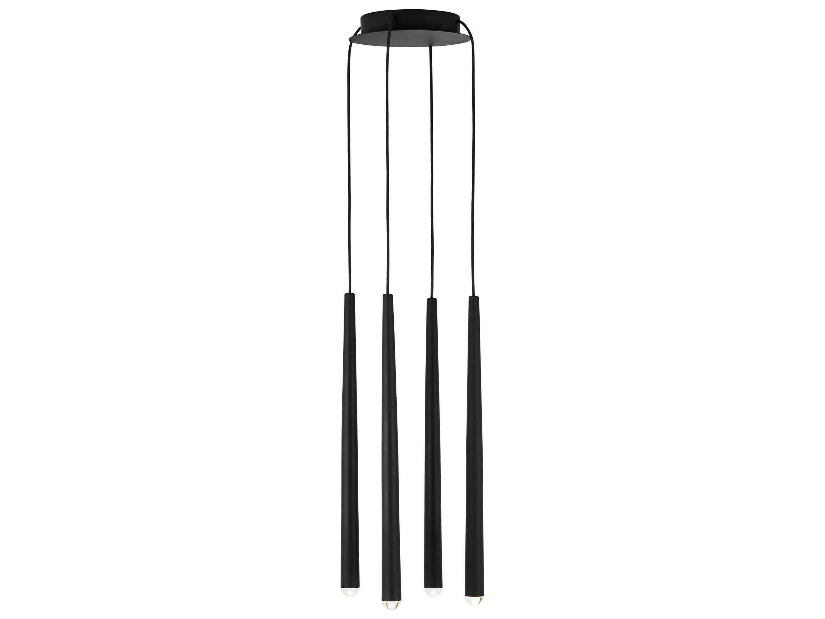 Visual Comfort Modern Pylon 4-Light Nightshade Black Linear Mini Pendant