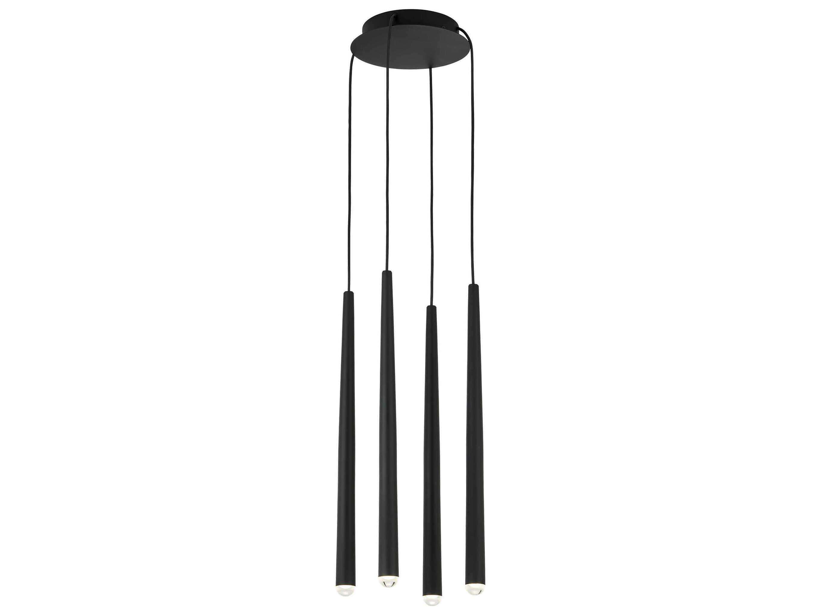Visual Comfort Modern Pylon 4-Light Nightshade Black Linear Mini Pendant