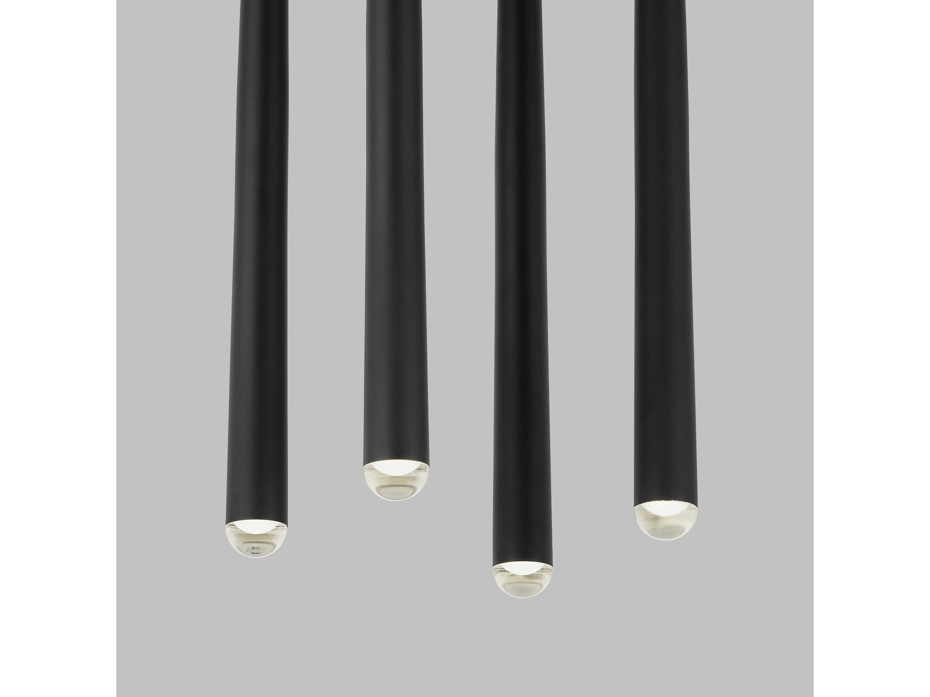 Visual Comfort Modern Pylon 4-Light Nightshade Black Linear Mini Pendant
