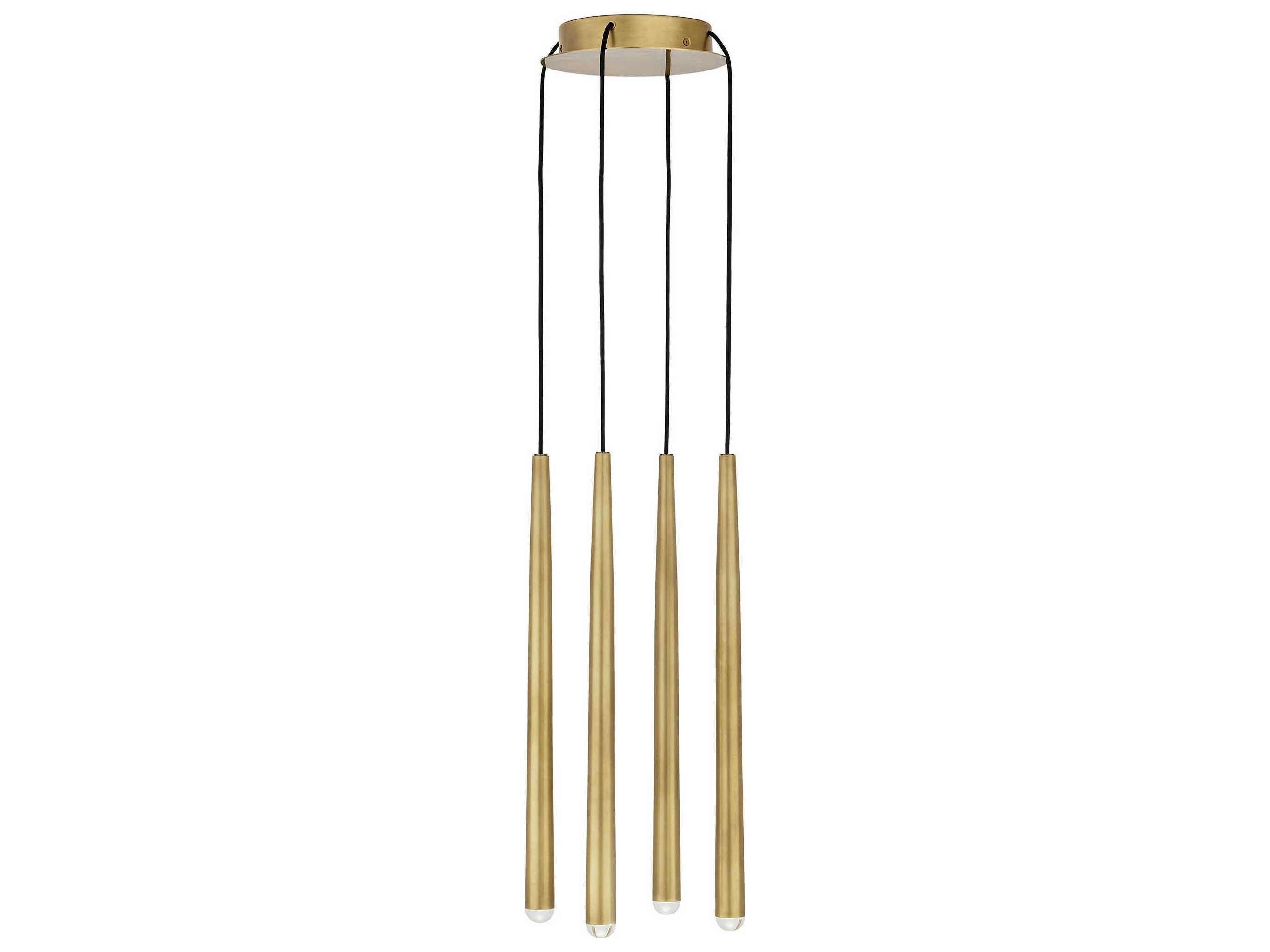 Visual Comfort Modern Pylon 4-Light Natural Brass Linear Mini Pendant