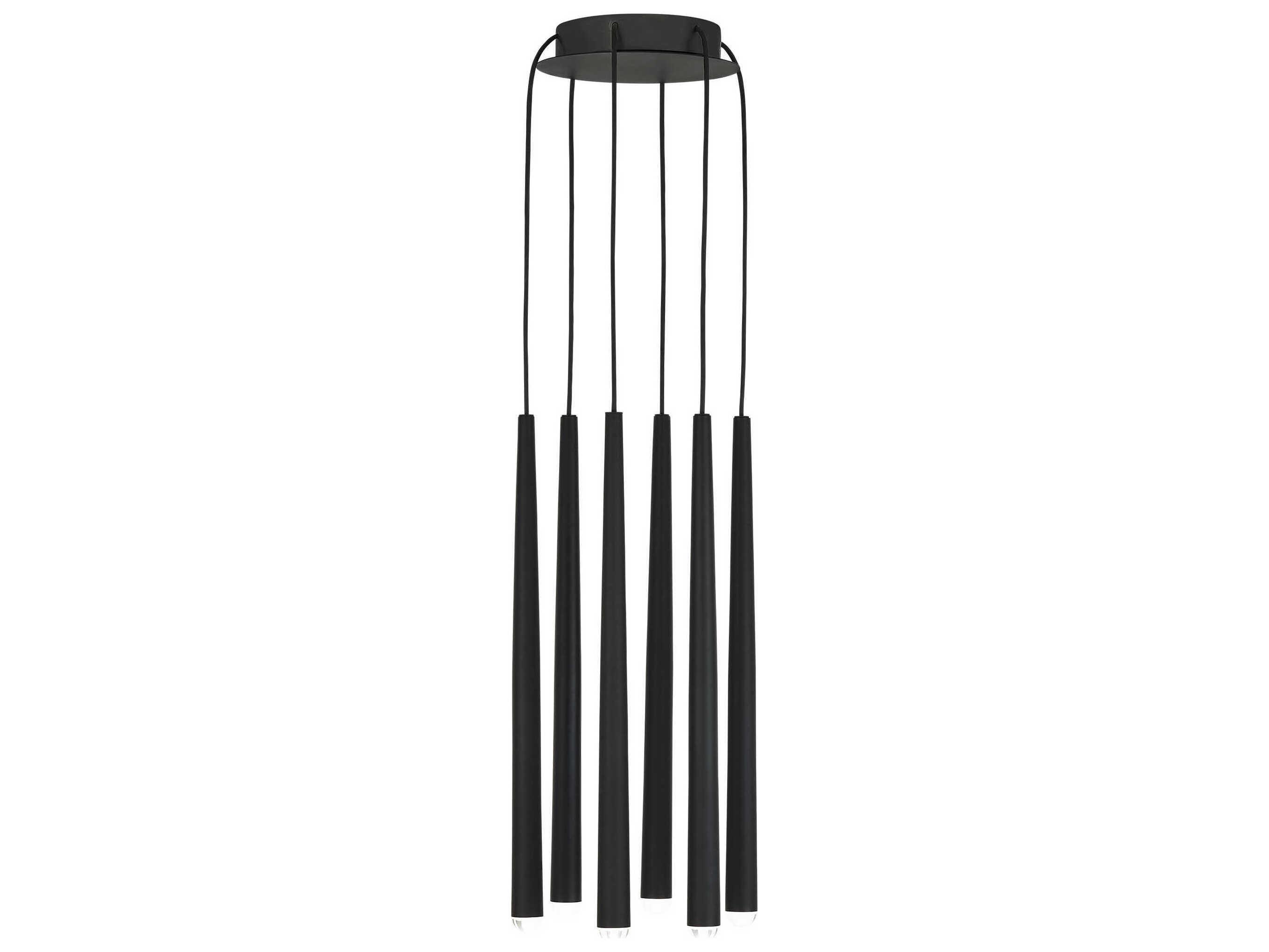 Visual Comfort Modern Pylon 6-Light Nightshade Black Linear Mini Pendant
