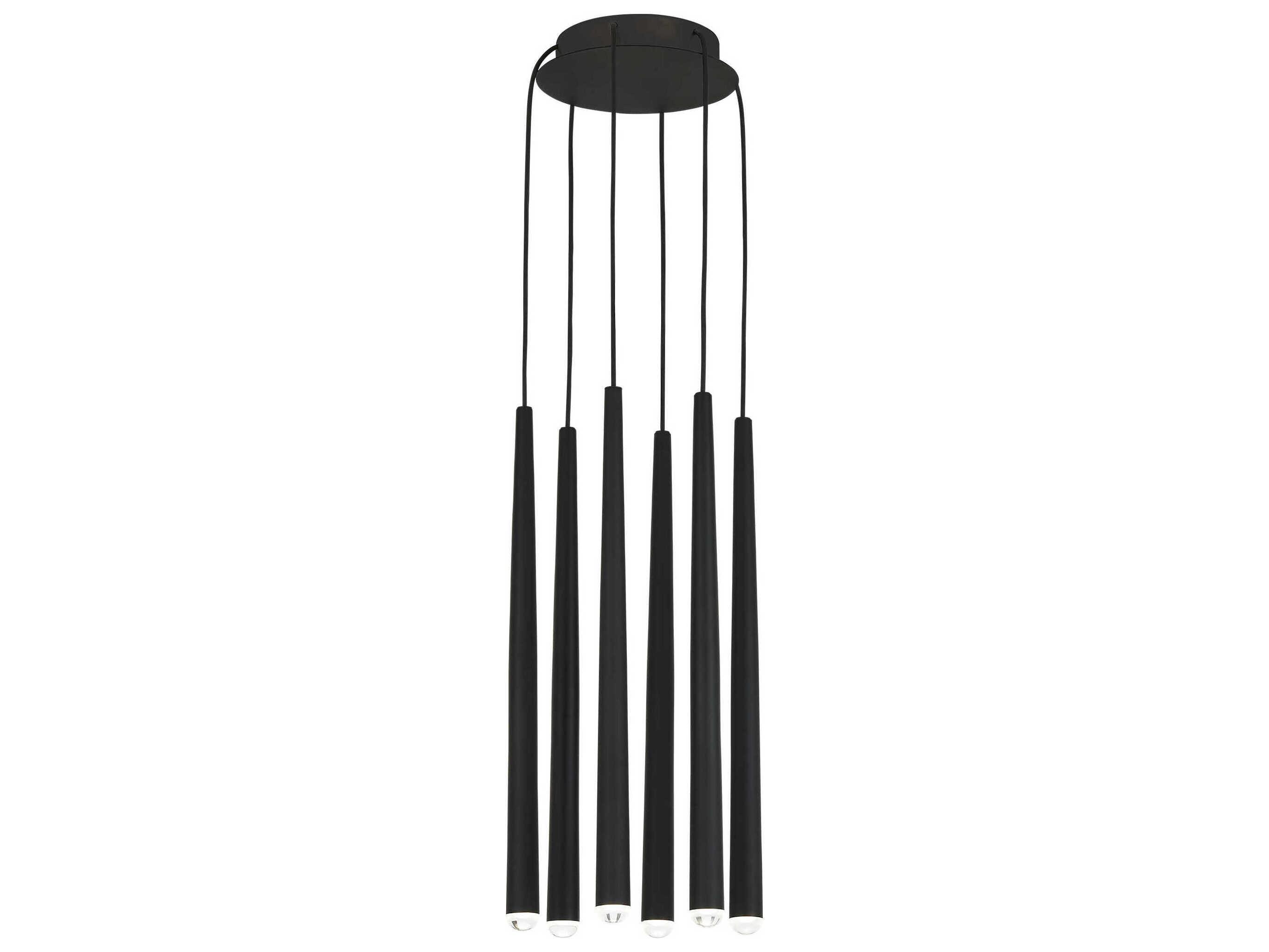 Visual Comfort Modern Pylon 6-Light Nightshade Black Linear Mini Pendant