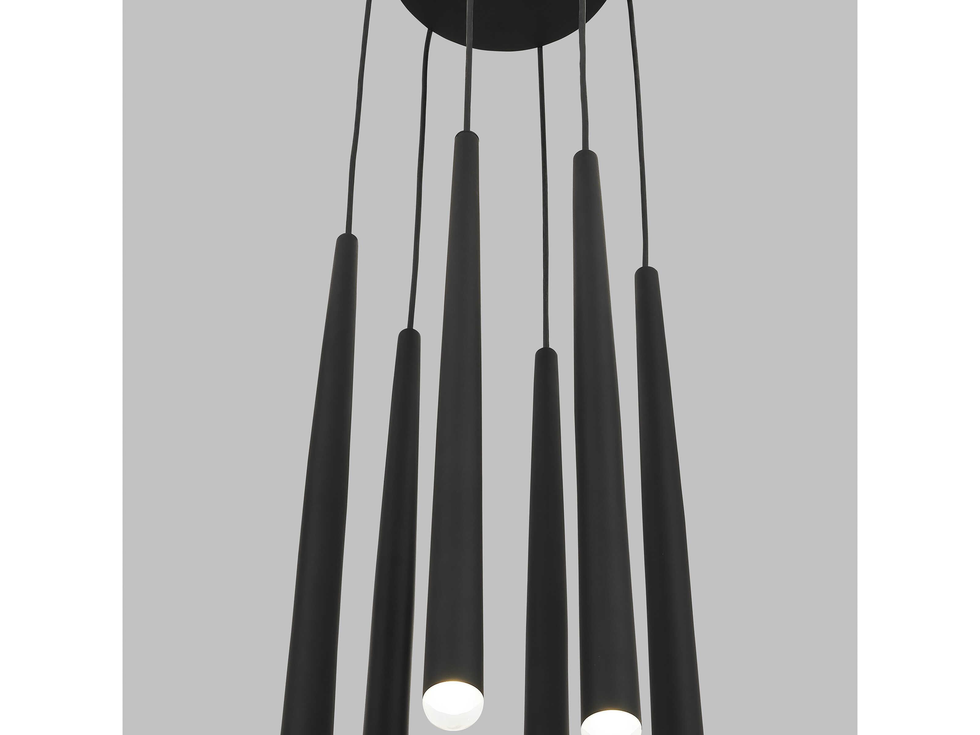 Visual Comfort Modern Pylon 6-Light Nightshade Black Linear Mini Pendant