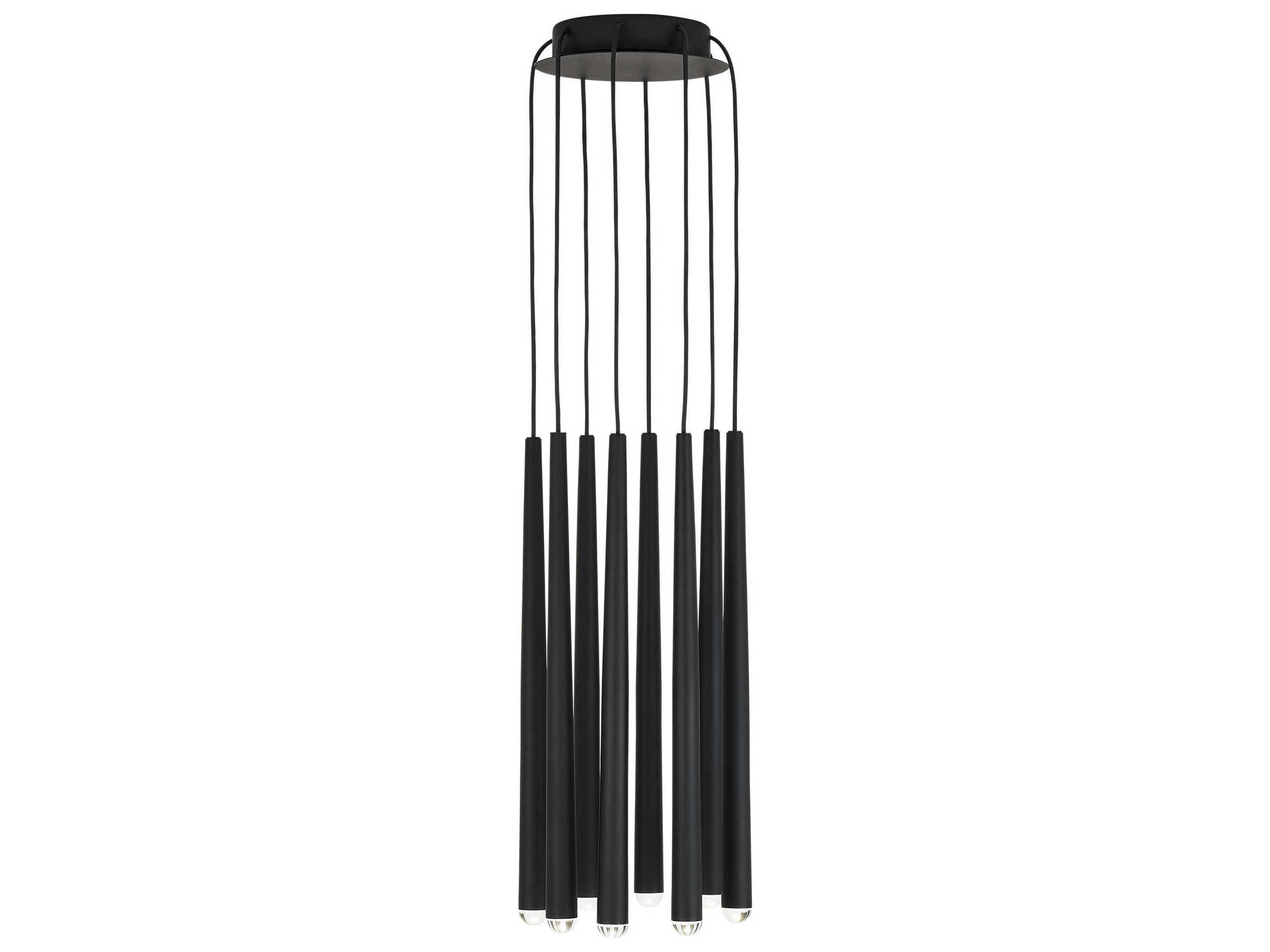 Visual Comfort Modern Pylon 8-Light Nightshade Black Linear Mini Pendant