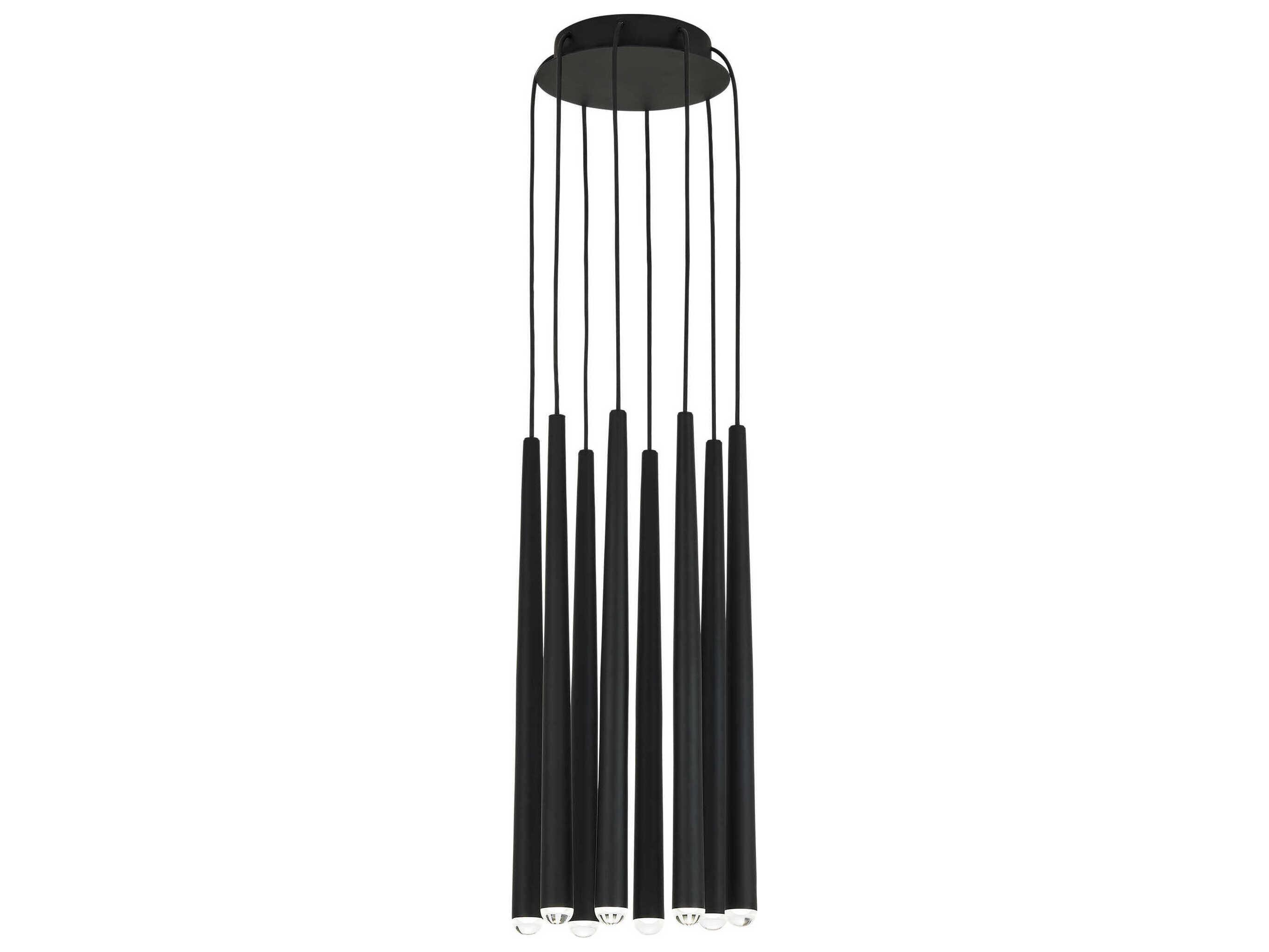 Visual Comfort Modern Pylon 8-Light Nightshade Black Linear Mini Pendant