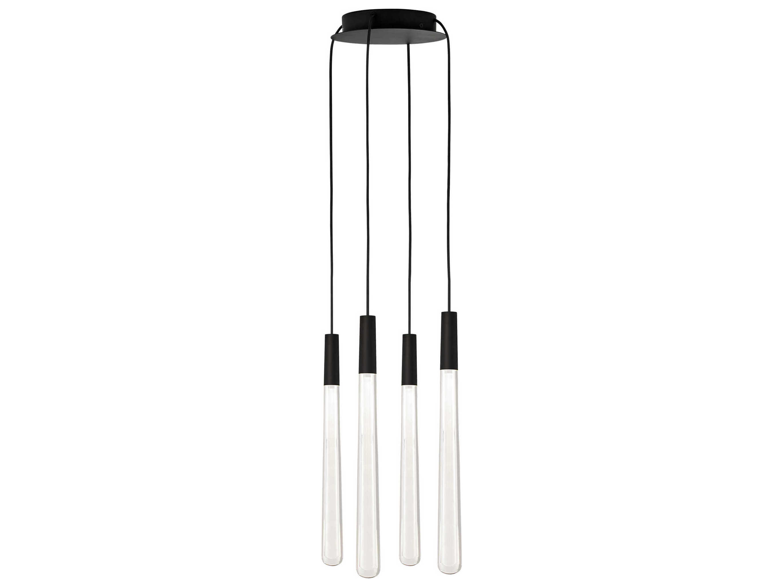 Visual Comfort Modern Pylon 4-Light Nightshade Black Linear Mini Pendant