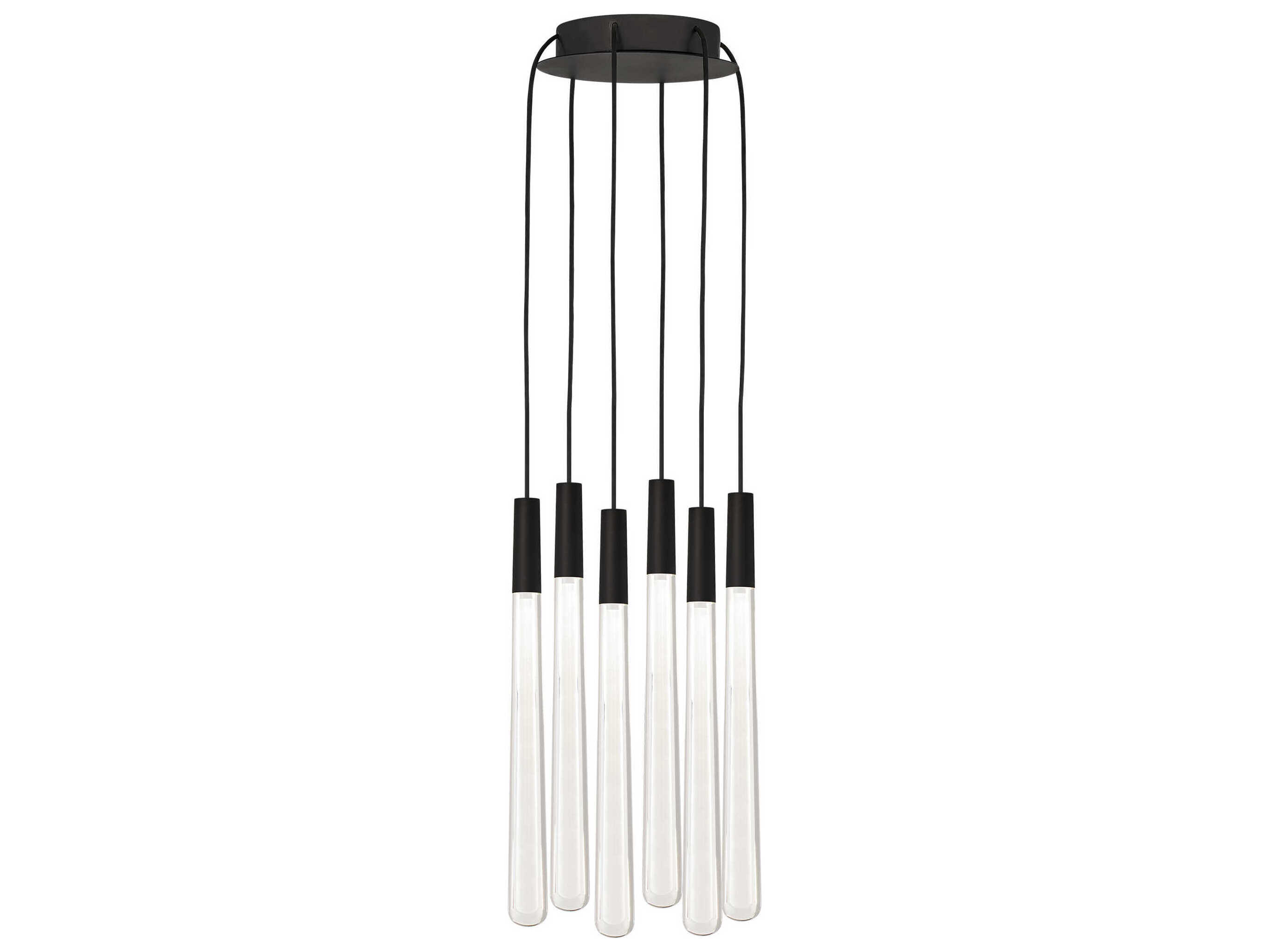 Visual Comfort Modern Pylon 6-Light Nightshade Black Linear Mini Pendant