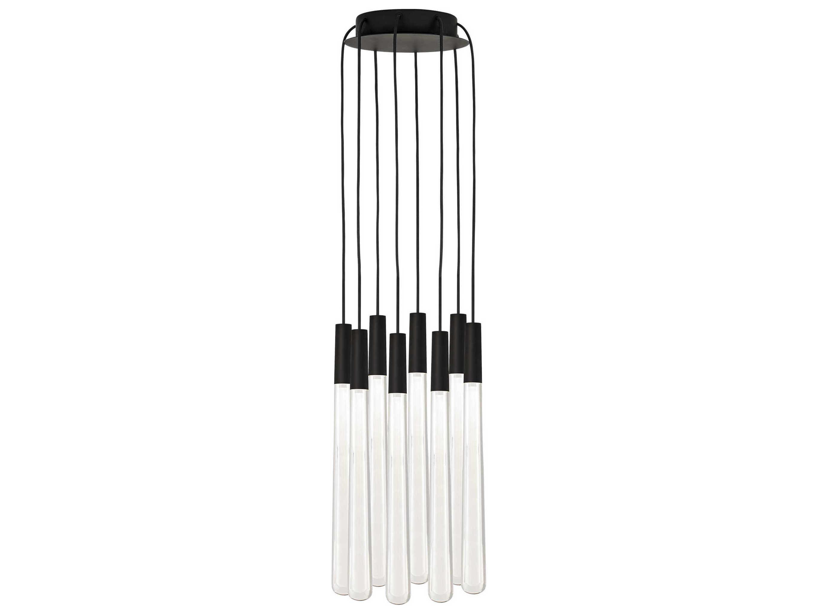 Visual Comfort Modern Pylon 8-Light Nightshade Black Linear Mini Pendant