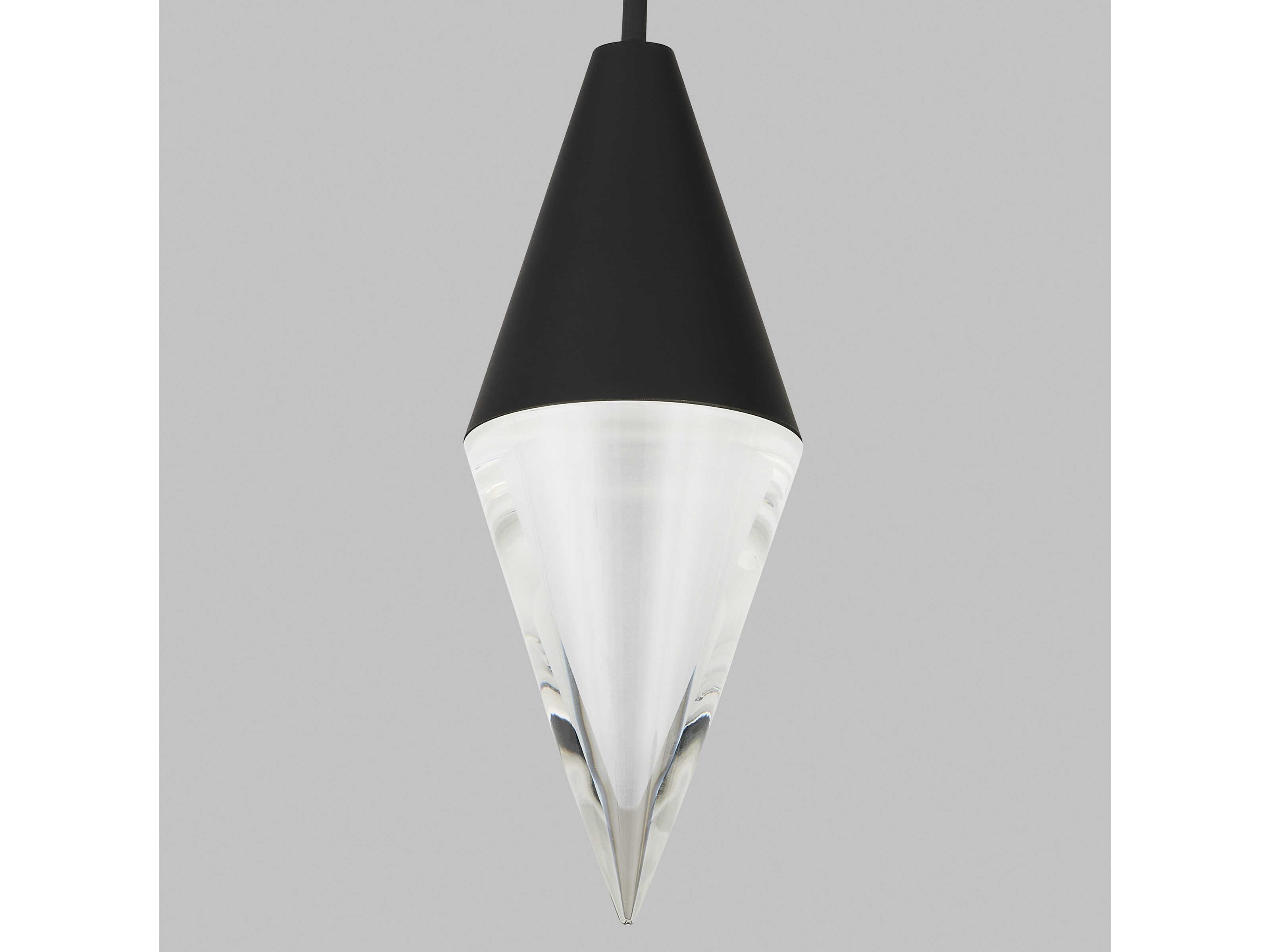 Visual Comfort Modern Turret 1-Light Nightshade Black Mini Pendant