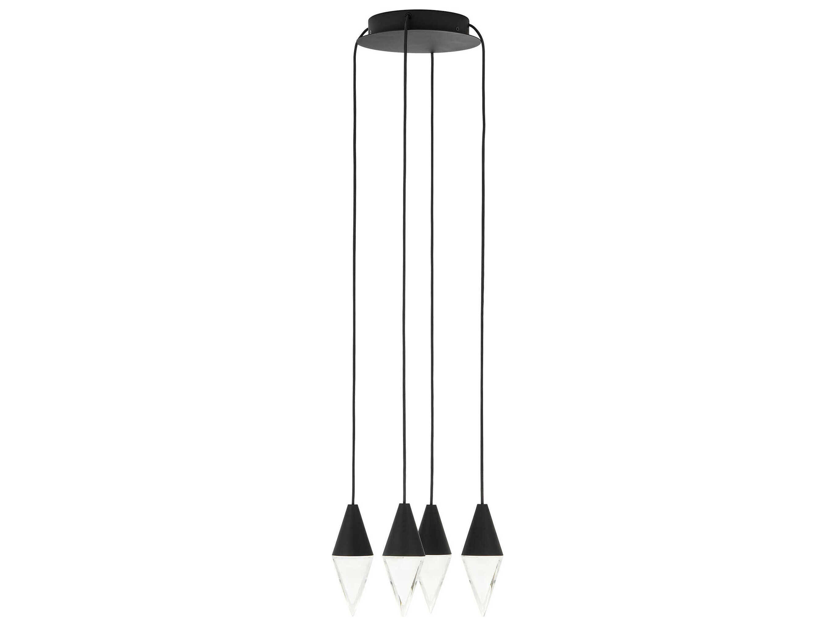Visual Comfort Modern Turret 4-Light Nightshade Black Mini Pendant
