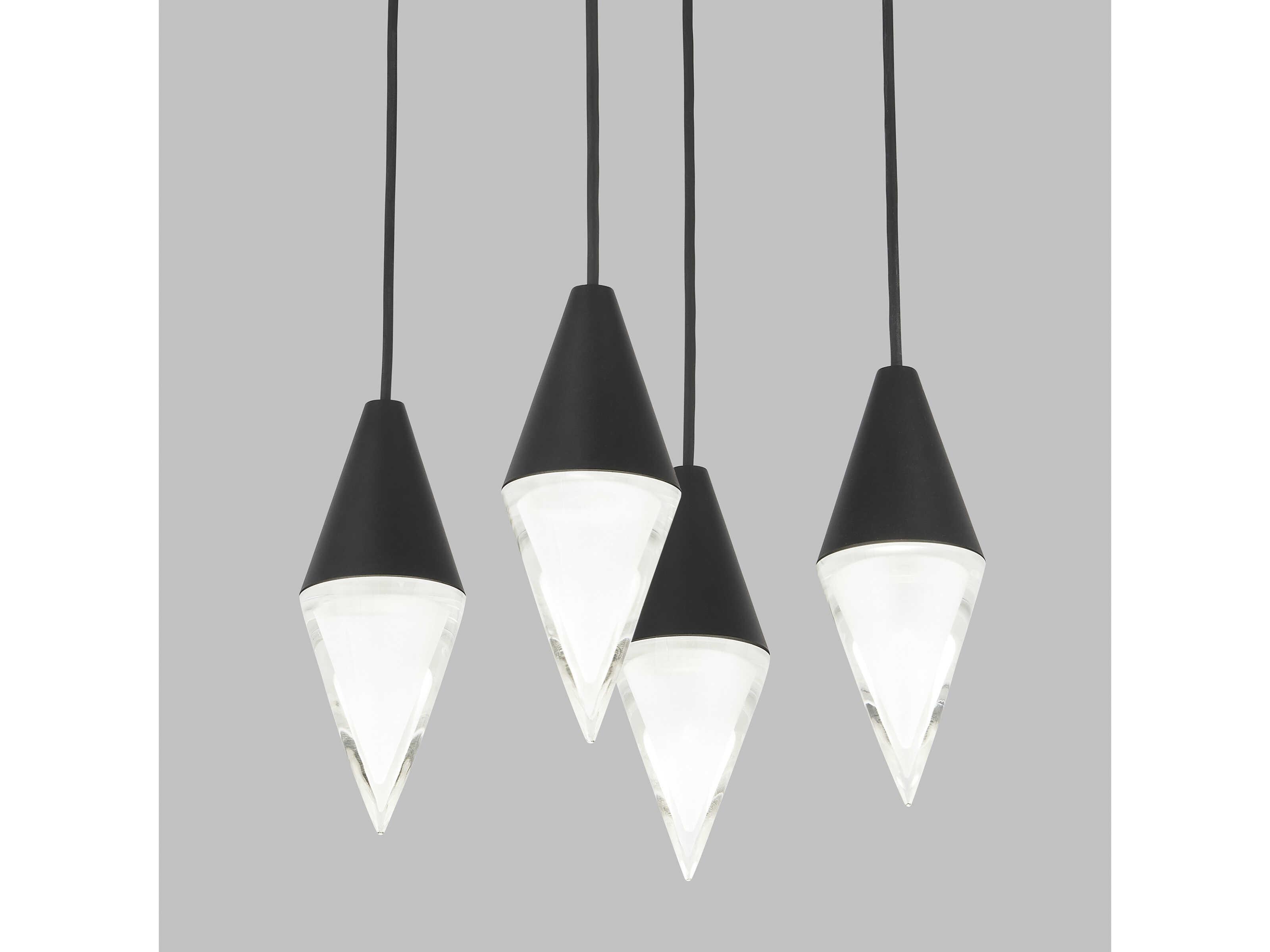 Visual Comfort Modern Turret 4-Light Nightshade Black Mini Pendant