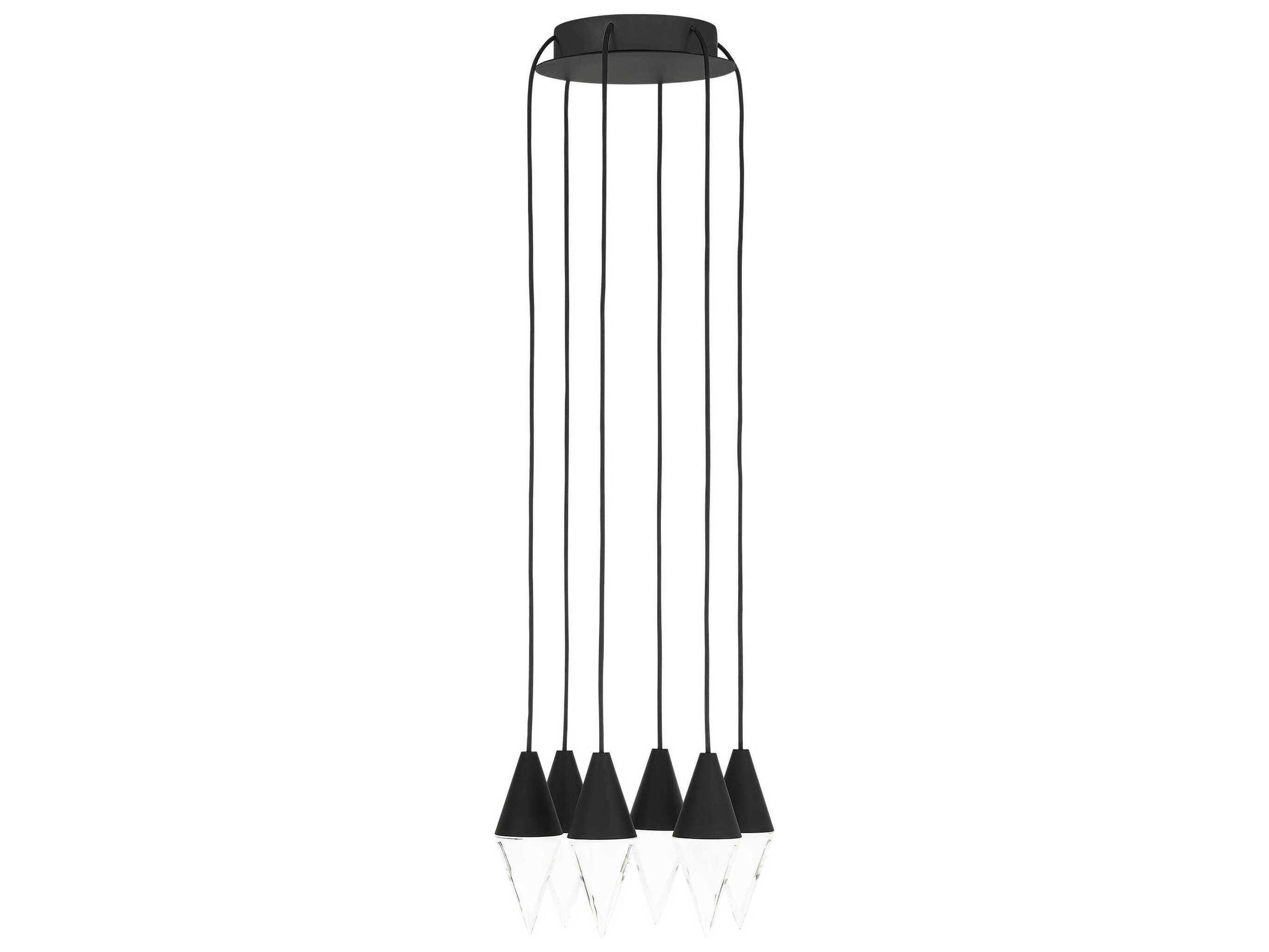 Visual Comfort Modern Turret 6-Light Nightshade Black Mini Pendant