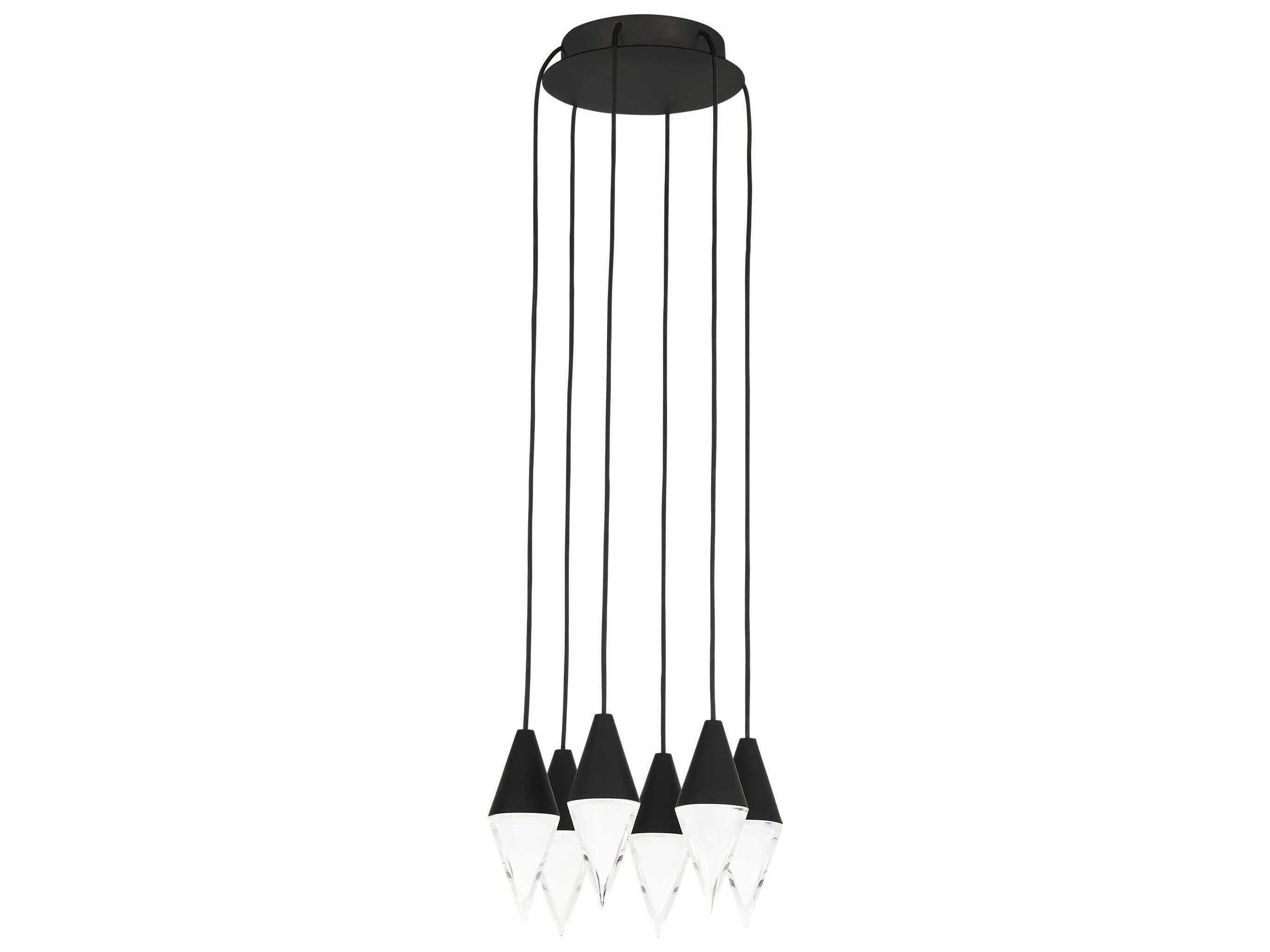Visual Comfort Modern Turret 6-Light Nightshade Black Mini Pendant