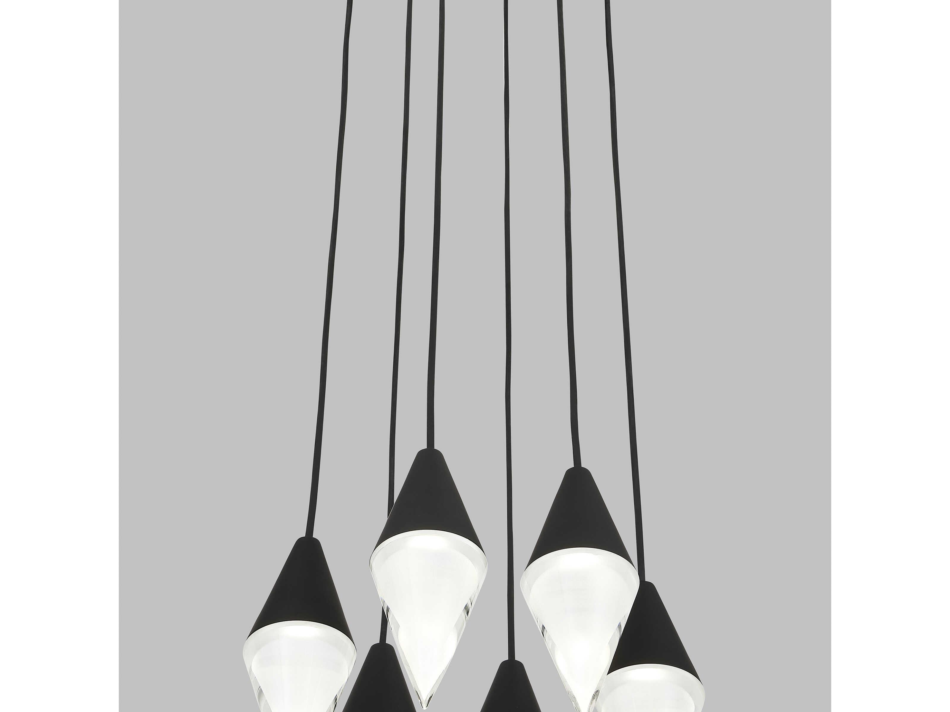 Visual Comfort Modern Turret 6-Light Nightshade Black Mini Pendant