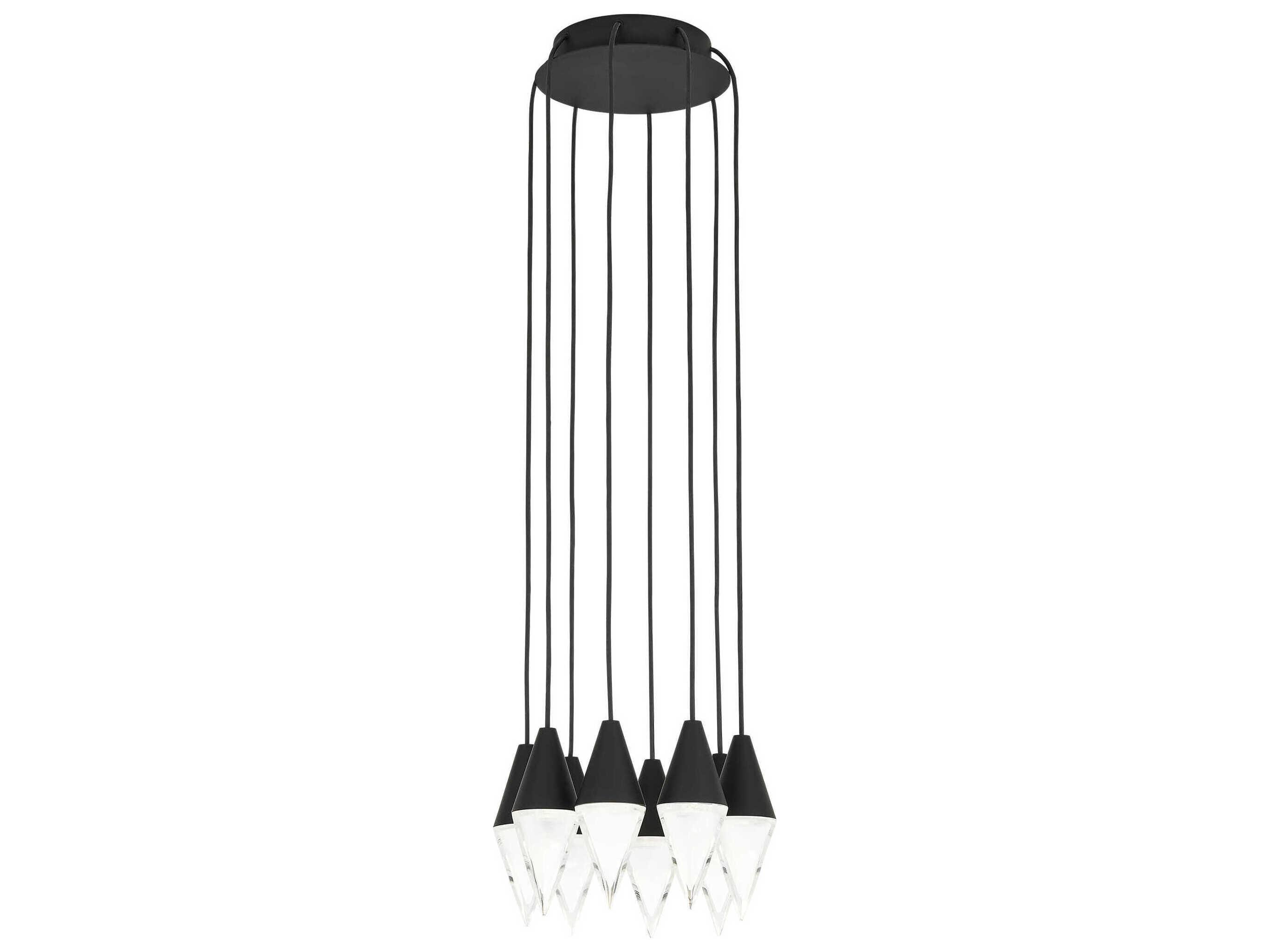 Visual Comfort Modern Turret 8-Light Nightshade Black Mini Pendant