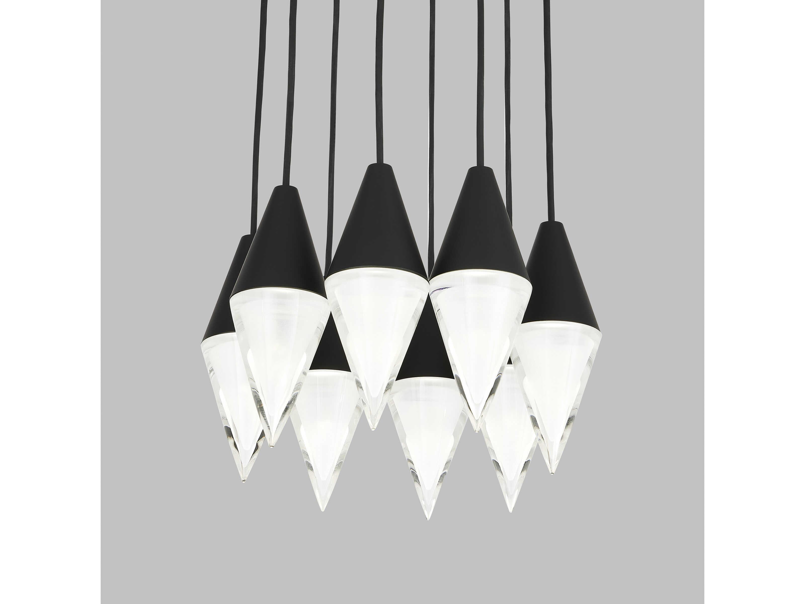 Visual Comfort Modern Turret 8-Light Nightshade Black Mini Pendant