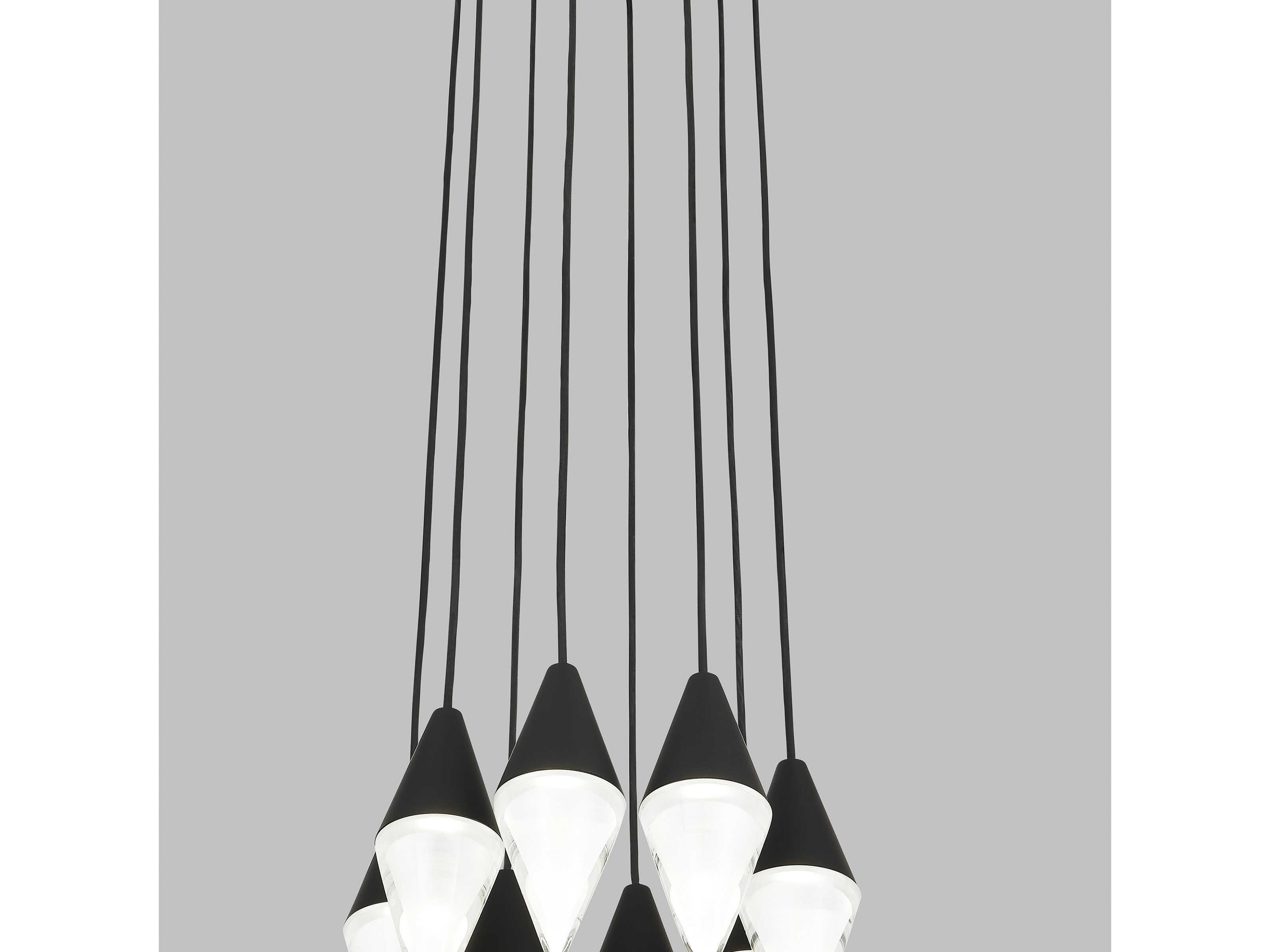 Visual Comfort Modern Turret 8-Light Nightshade Black Mini Pendant
