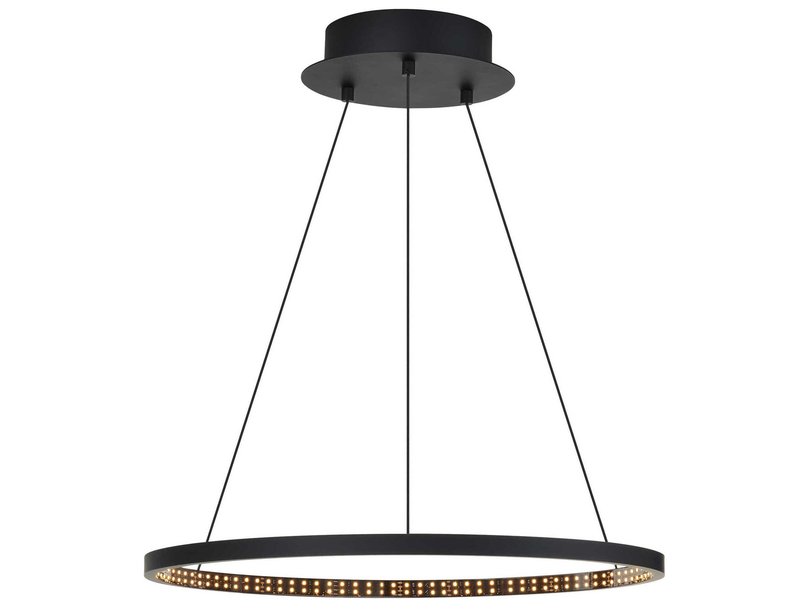 Visual Comfort Modern Vellavi 1-Light Nightshade Black Round Pendant