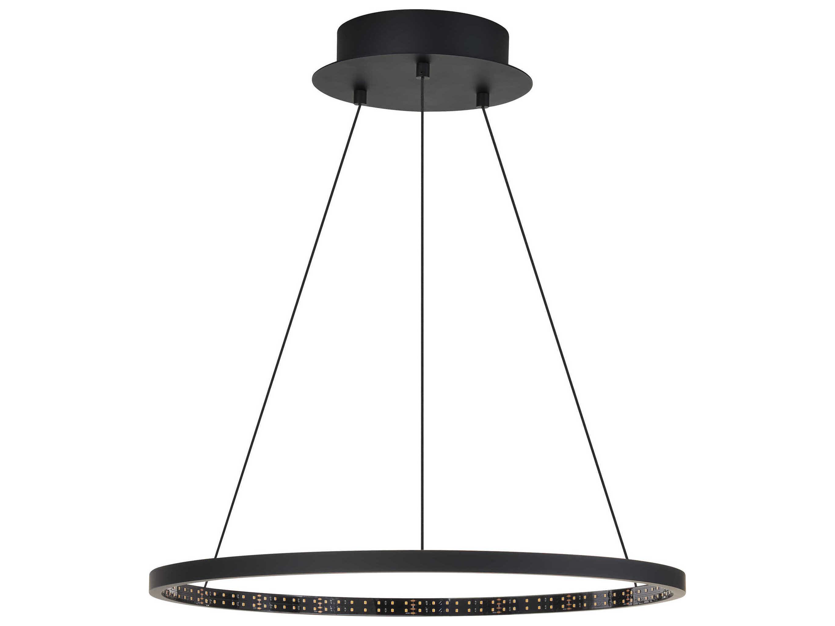Visual Comfort Modern Vellavi 1-Light Nightshade Black Round Pendant