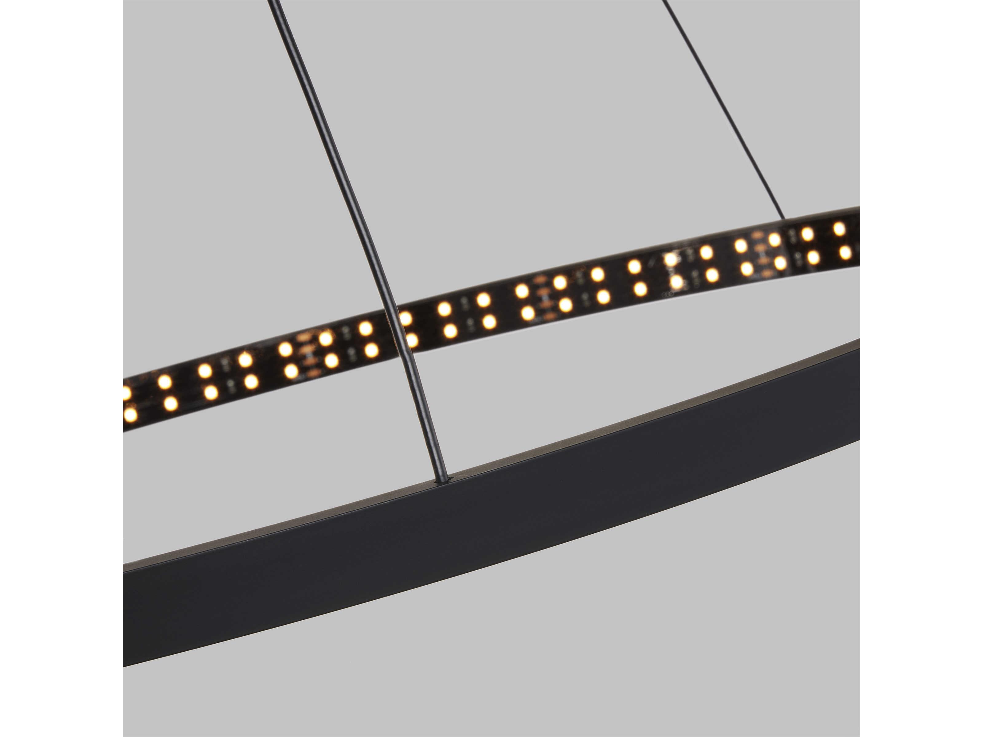 Visual Comfort Modern Vellavi 1-Light Nightshade Black Round Pendant