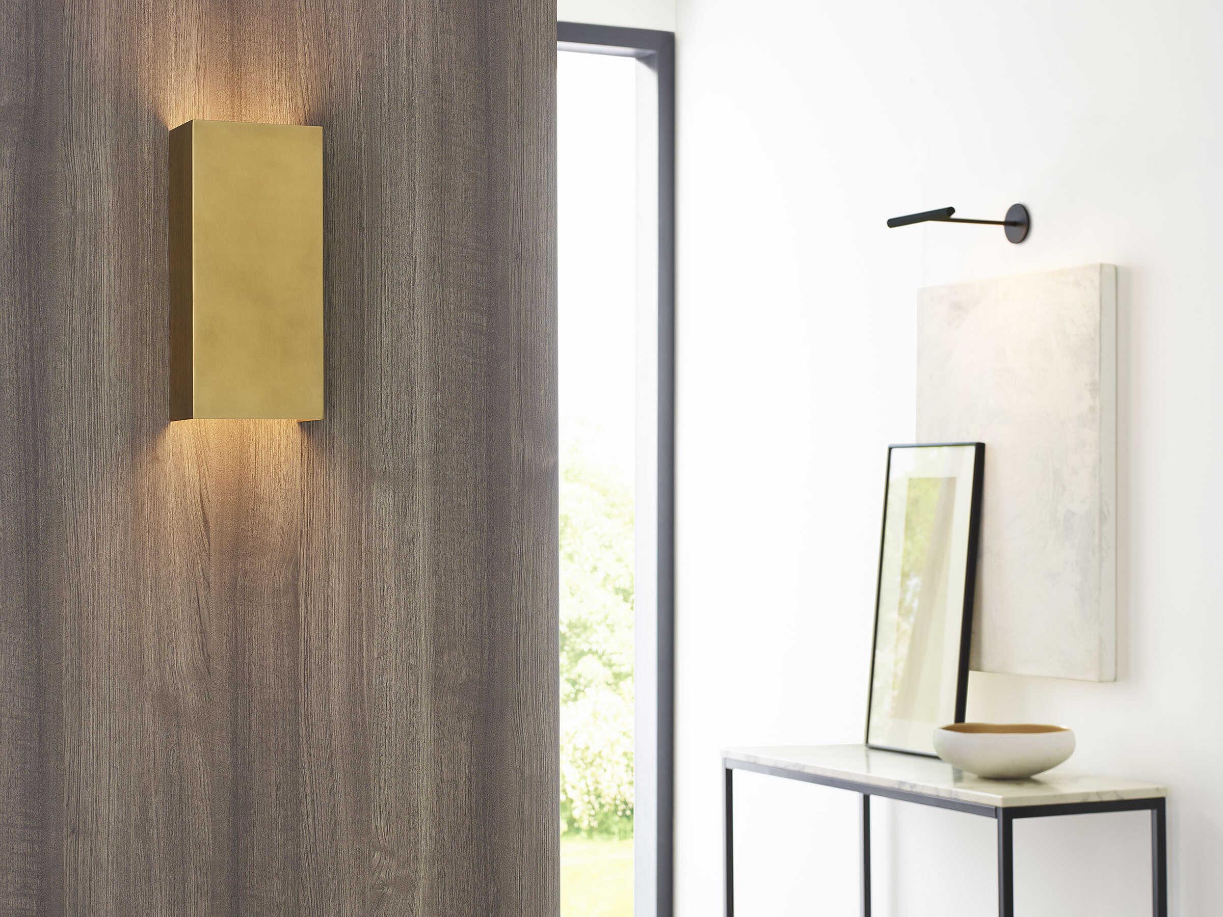 Visual Comfort Modern Brompton 1-Light Natural Brass Wall Sconce