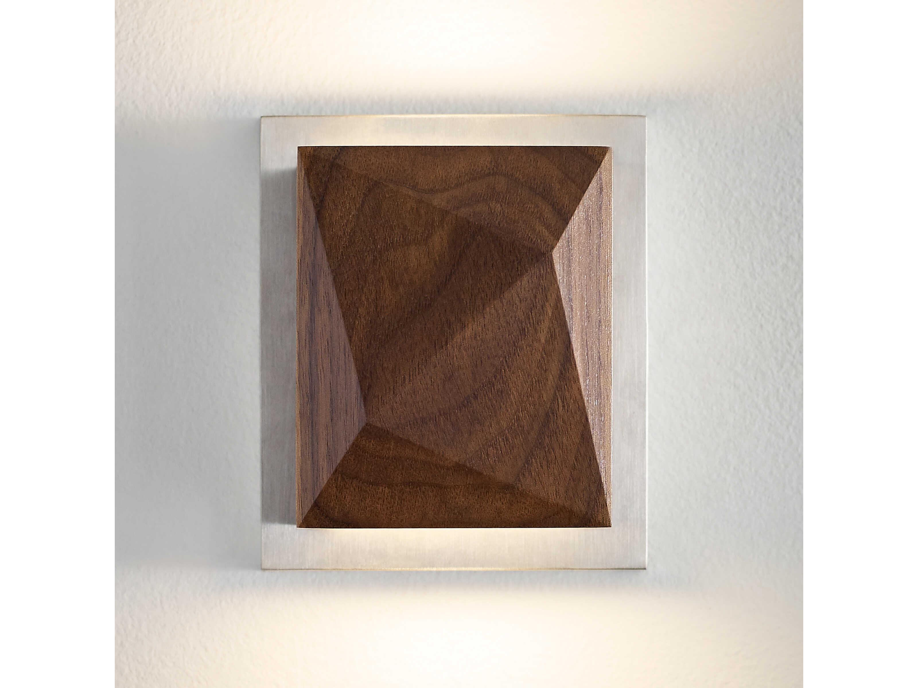 Visual Comfort Modern Cafe 1-Light Walnut Satin Nickel Brown Wall Sconce