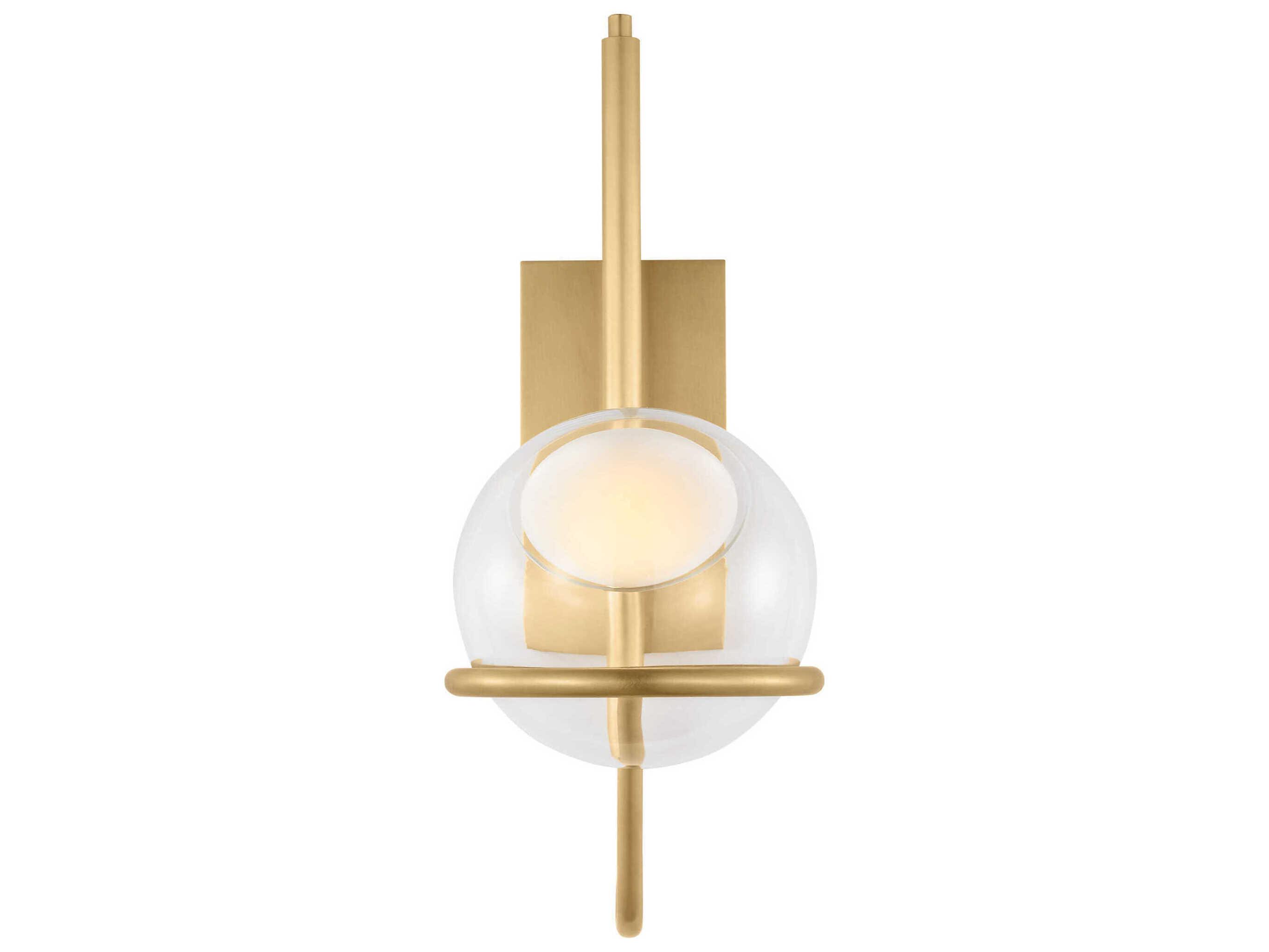 Visual Comfort Modern Crosby 1-Light Natural Brass Wall Sconce