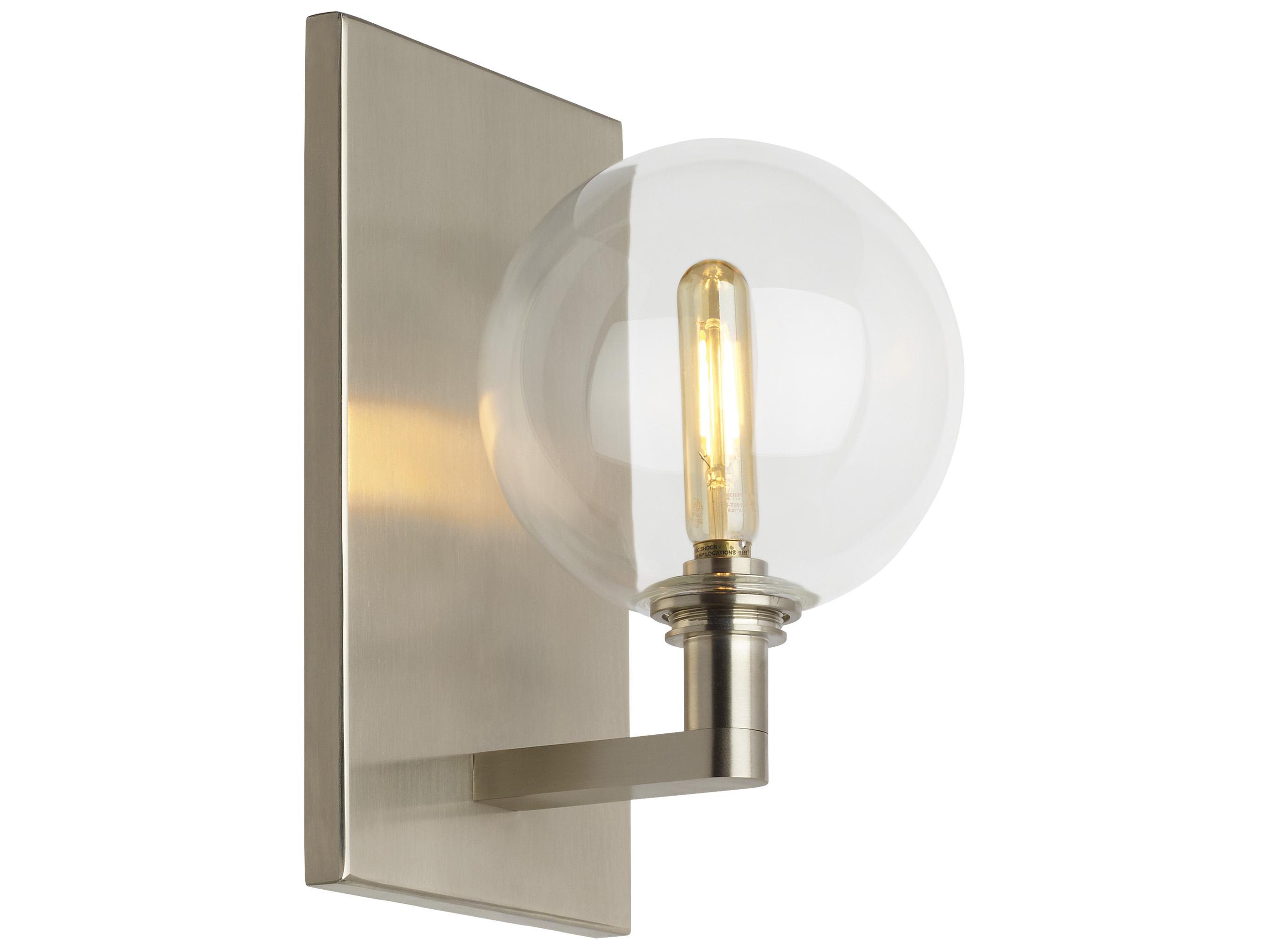 Visual Comfort Modern Gambit 1-Light Satin Nickel Wall Sconce